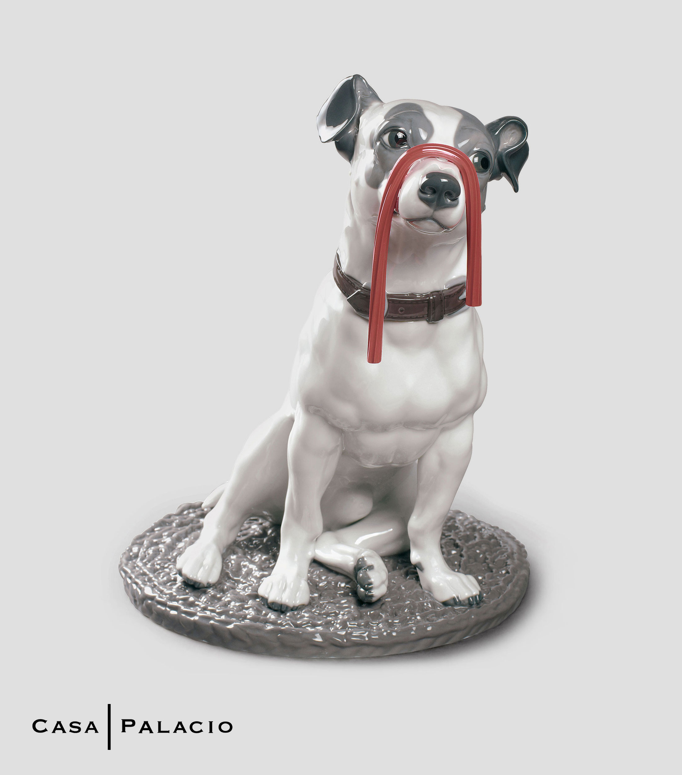 Figura Jack Russell con Regaliz en porcelana