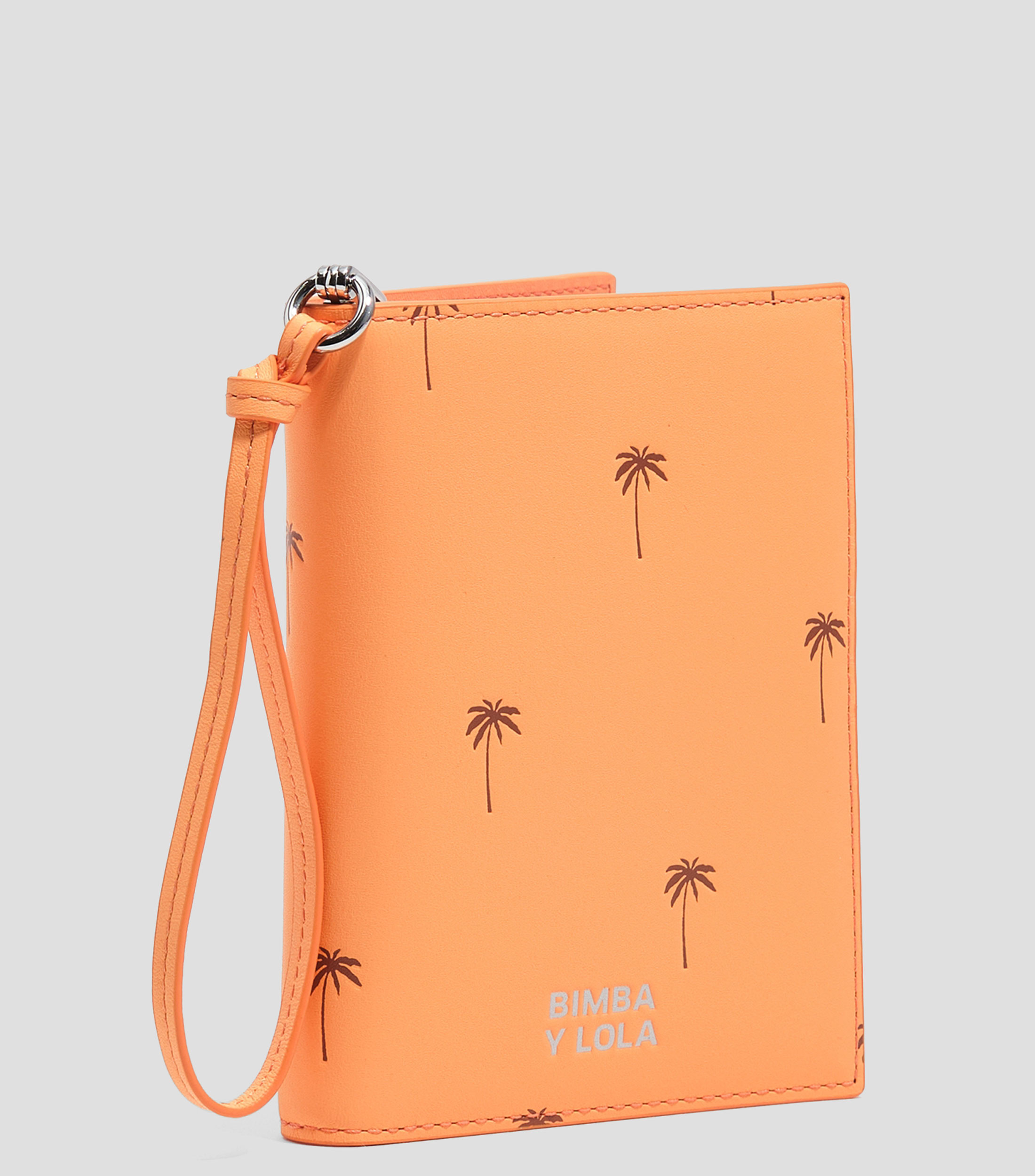 Funda pasaporte en piel vacuna con estampado Mujer