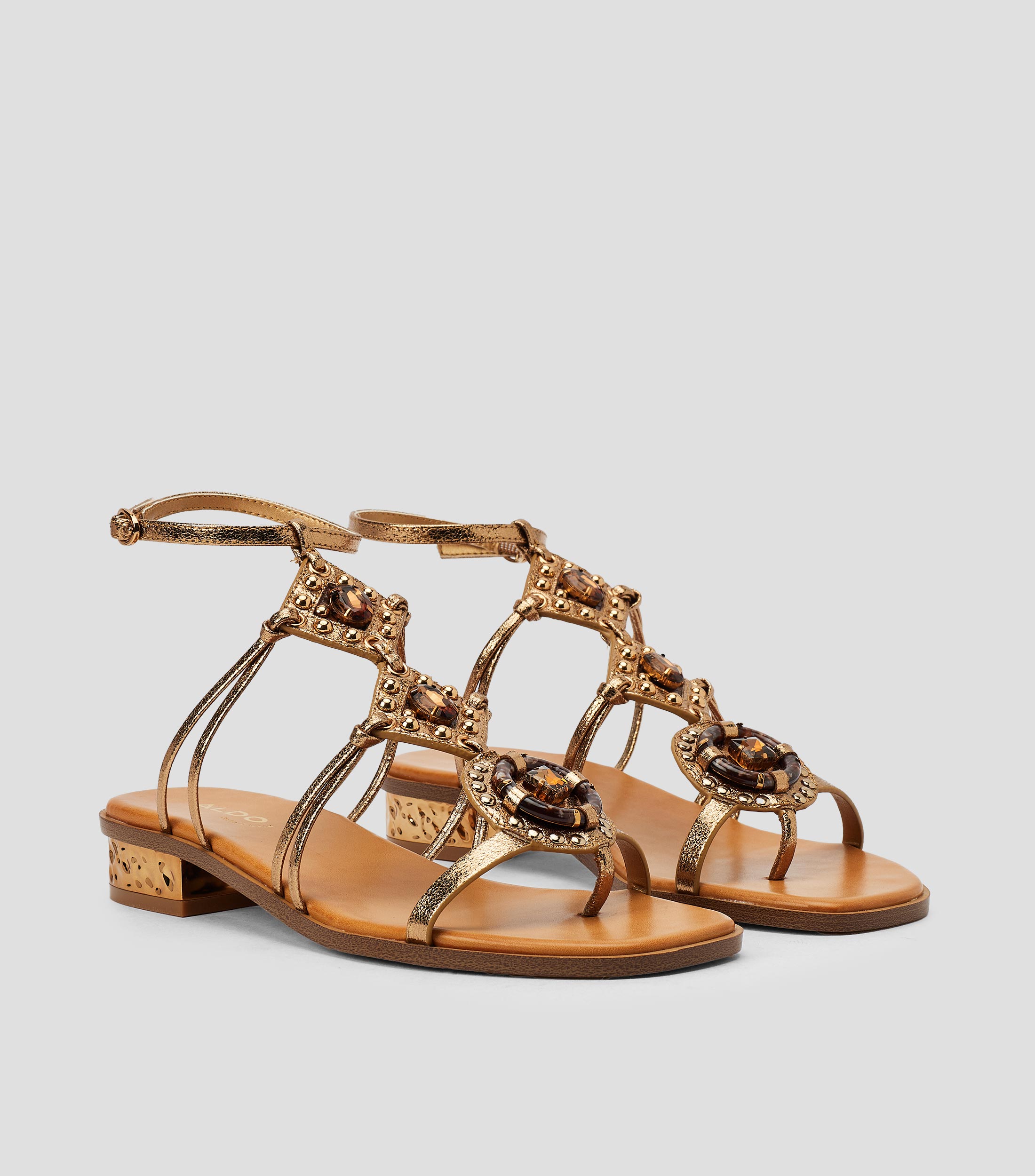 Sandalias con tacón bajo cuadrado Mujer