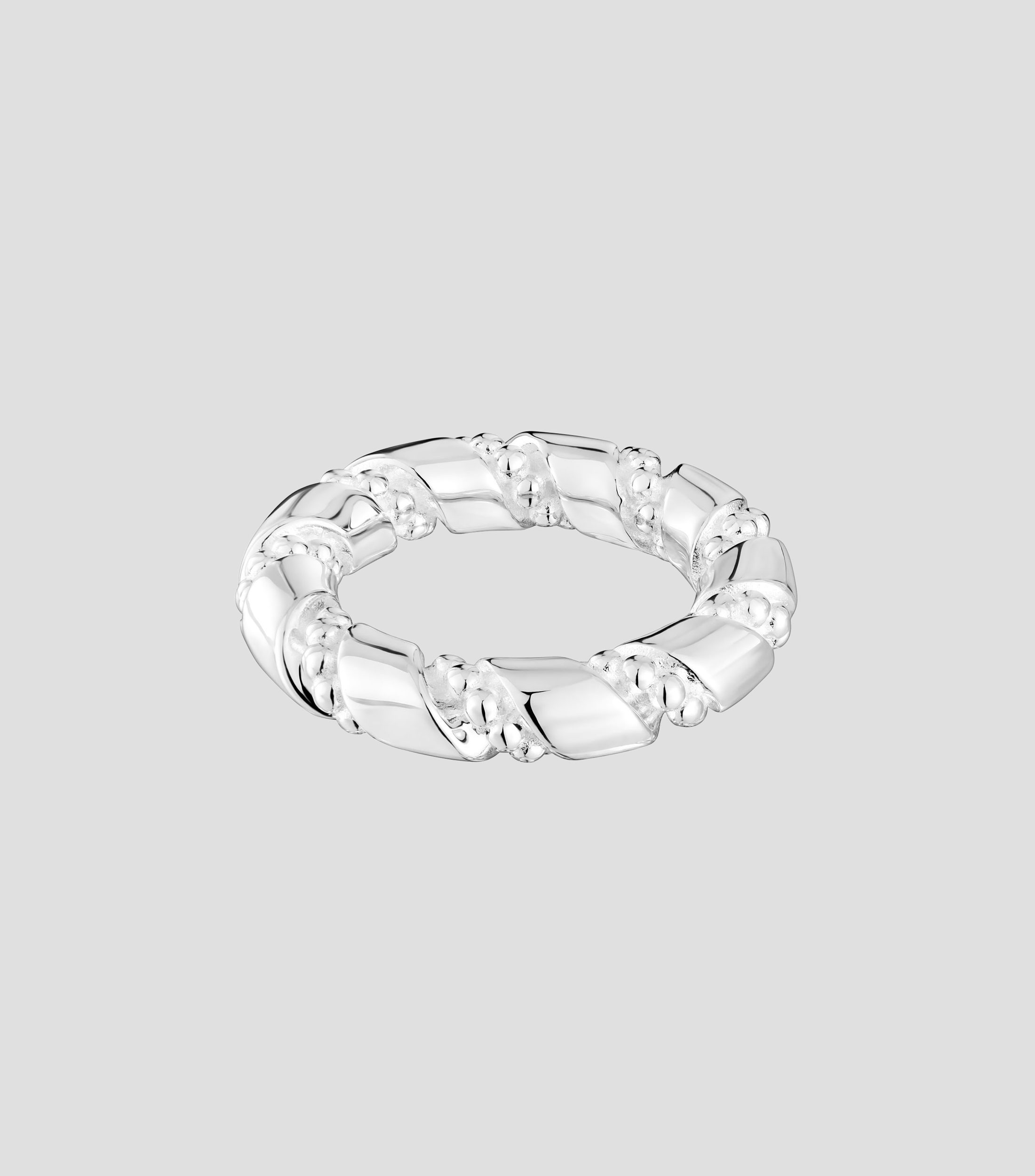 Anillo grande en plata Twisted Mujer