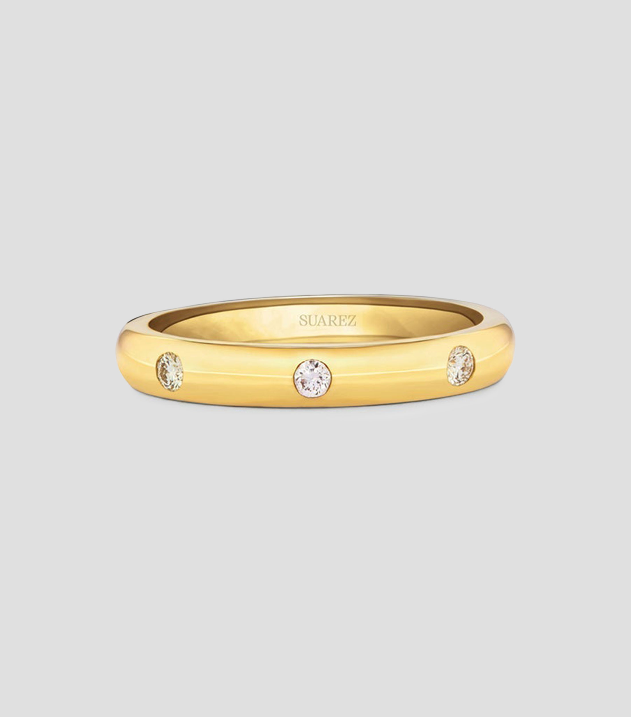 Anillo de compromiso en oro amarillo de 18 Kts con diamantes Talla 13 Mujer