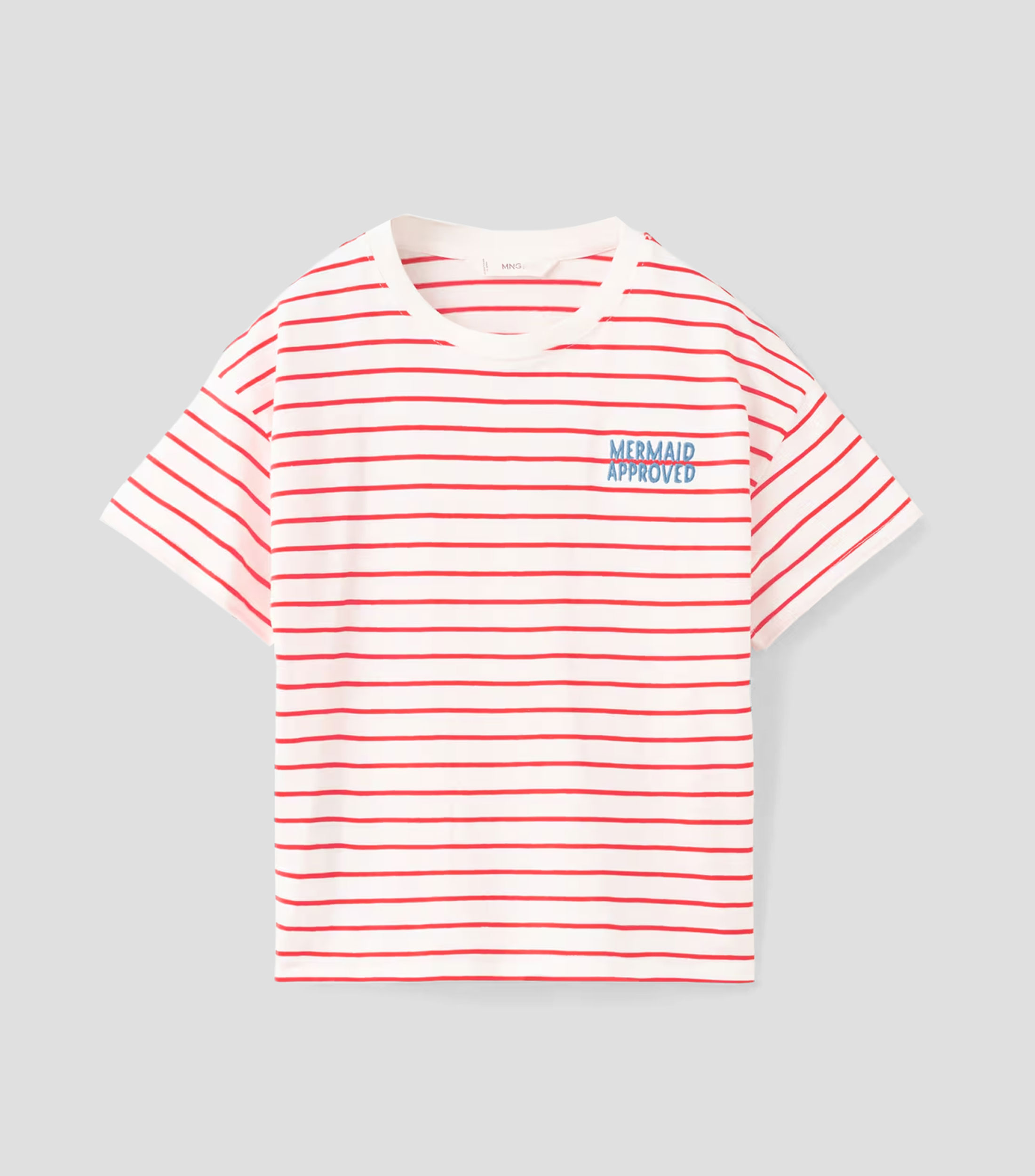 Playera cuello redondo manga corta de rayas Niña