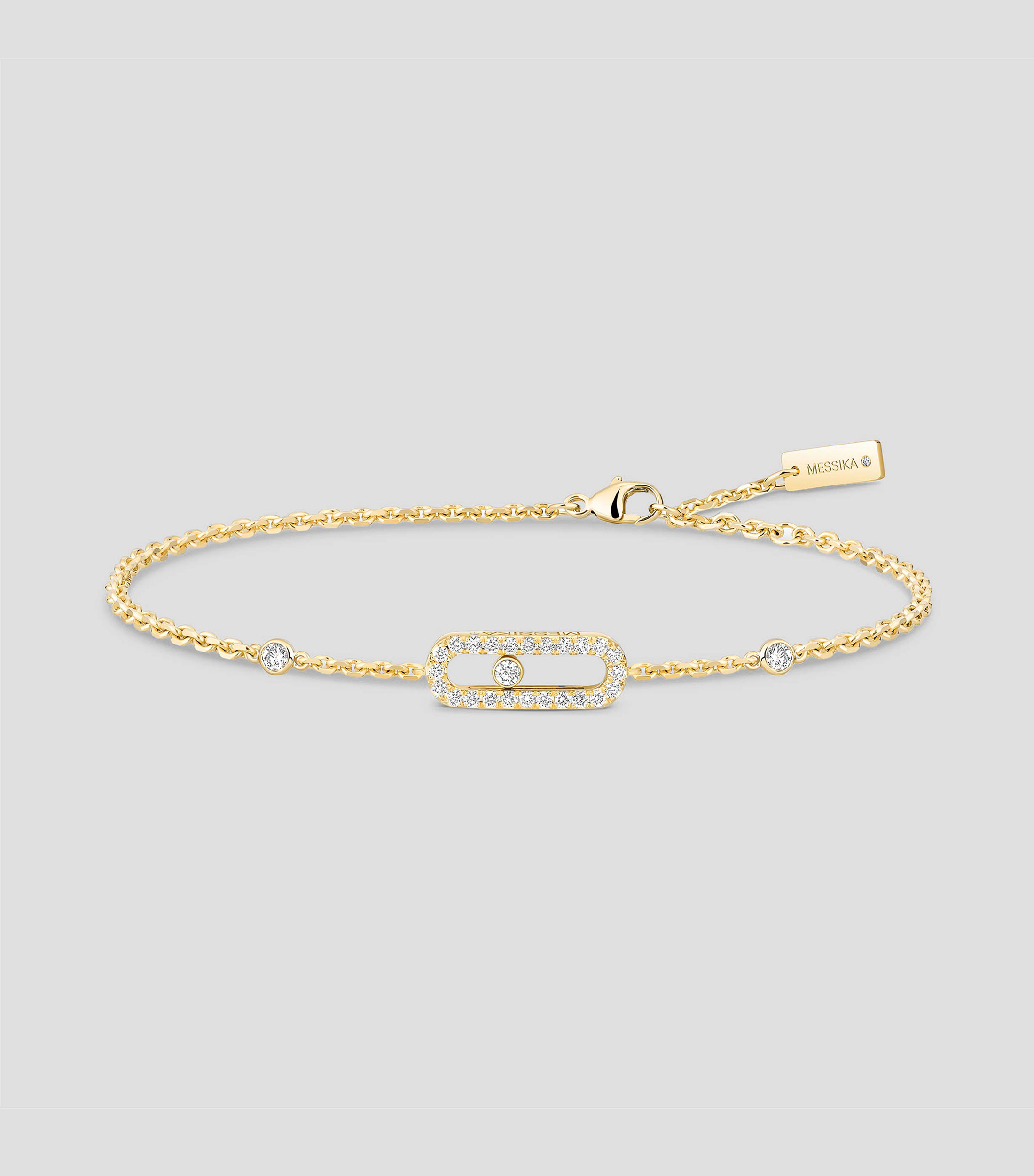 Pulsera en oro amarillo de 18 kilates con diamantes Move Uno Mujer