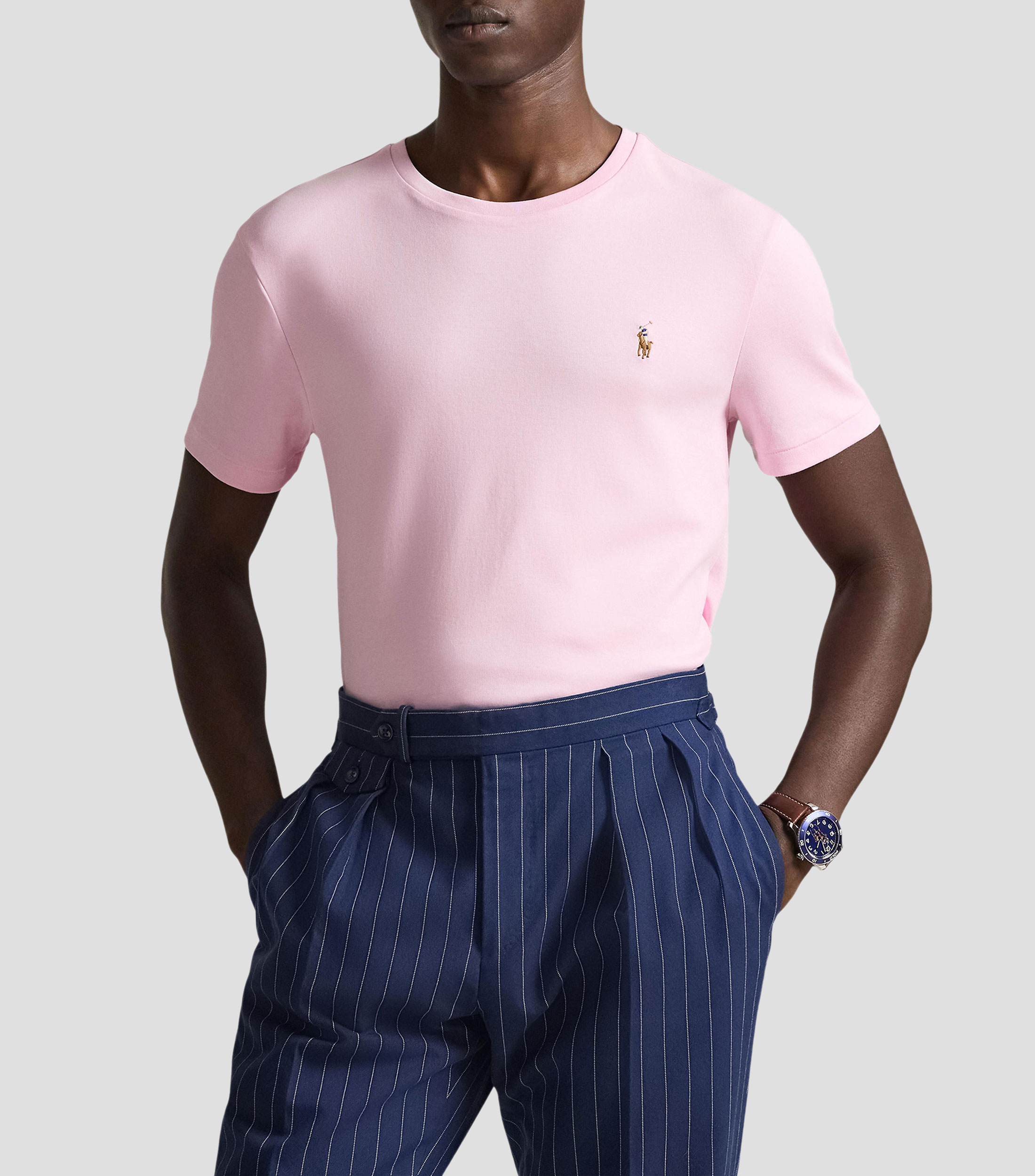 Playera cuello redondo manga corta lisa Hombre