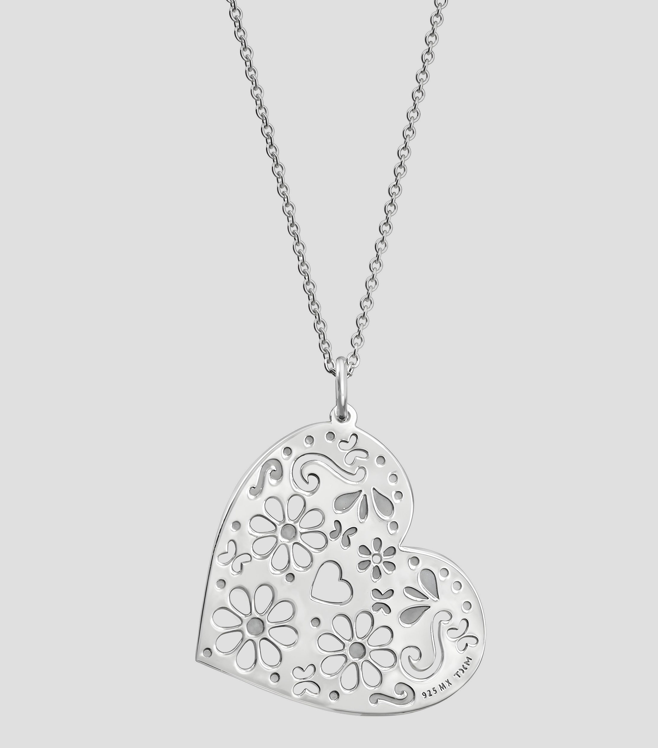 Dije con cadena en plata .925 Corazón Mexicanizado Mujer