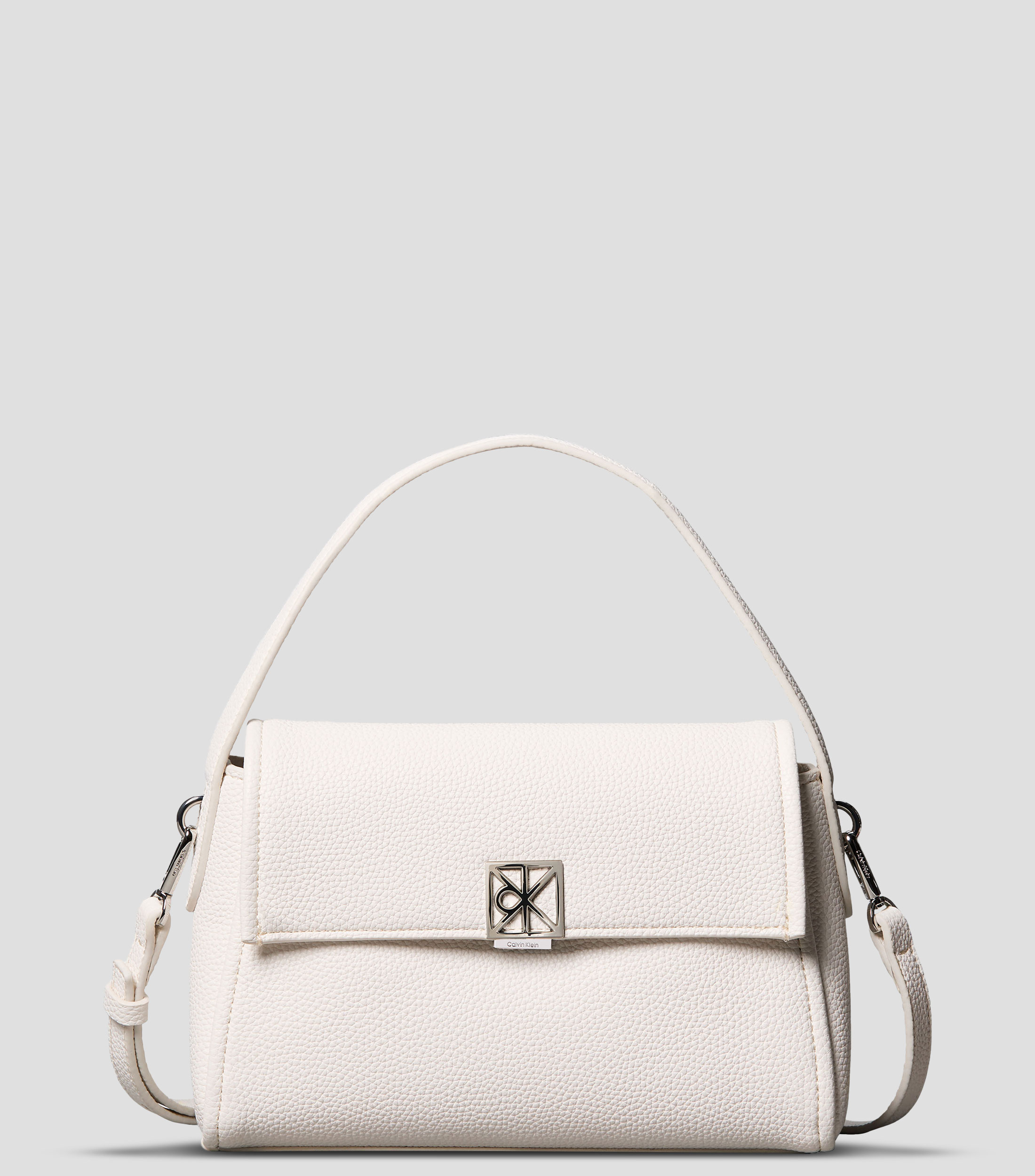 Bolsa shoulder blanca Emblem Pebble lisa Mujer