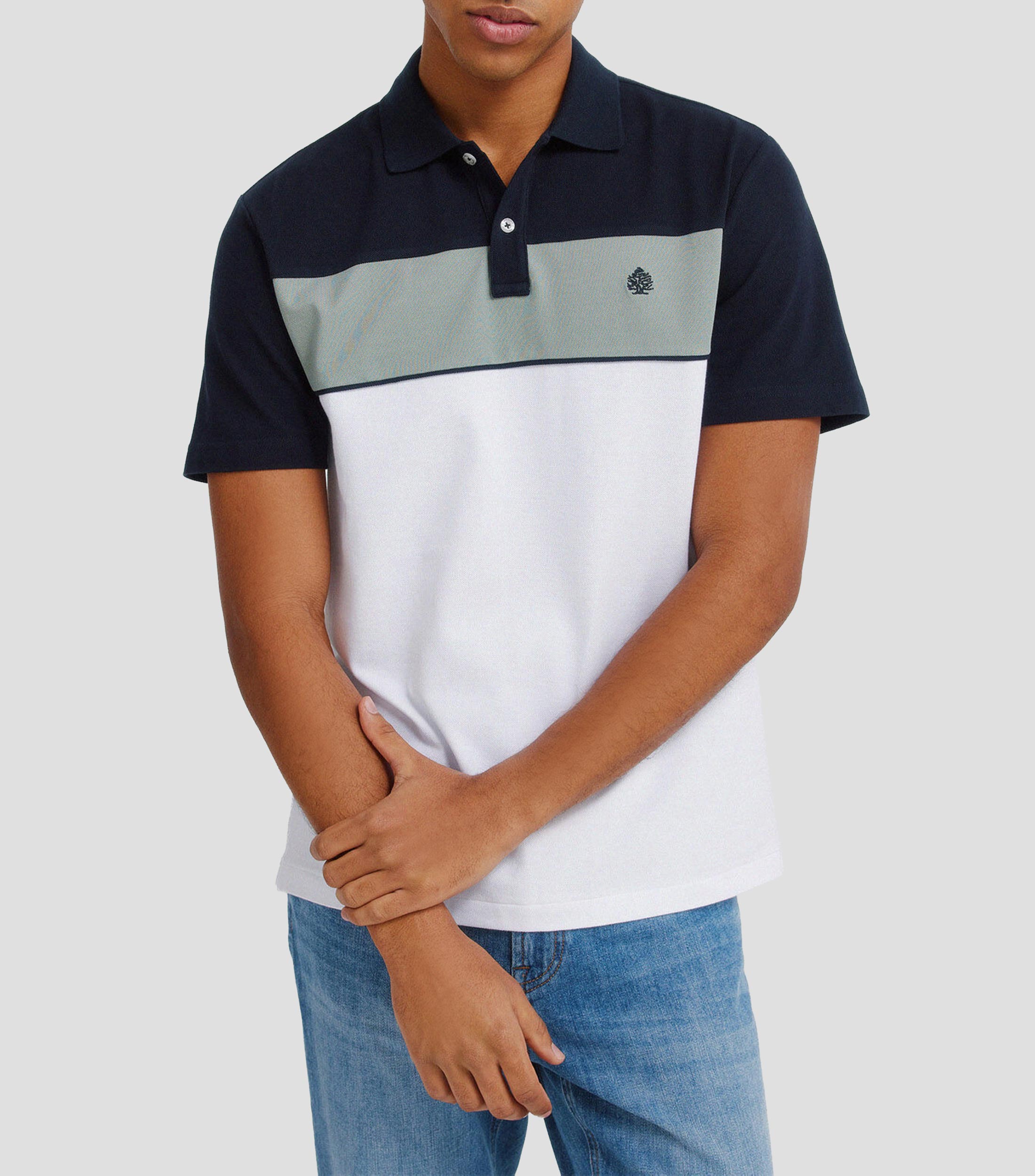 Playera tipo polo manga corta franjas Hombre