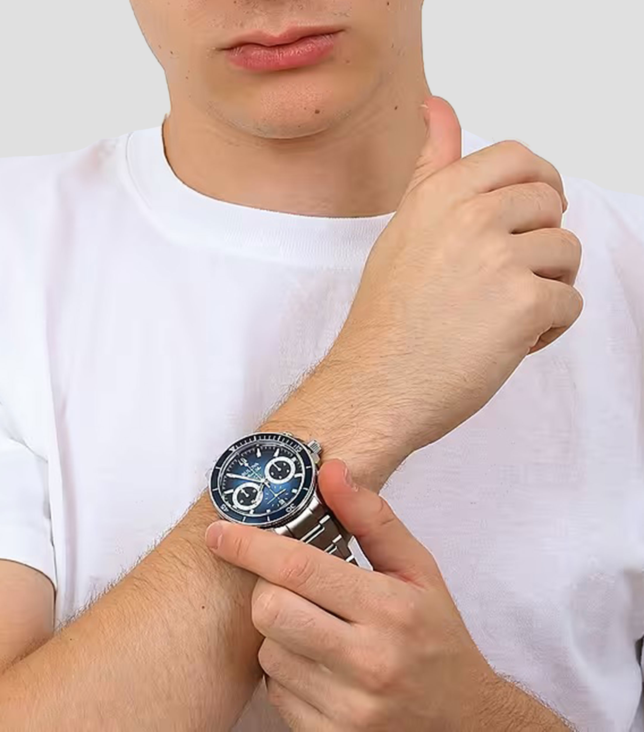 Reloj para Hombre Marine Star Casual Plateado, Azul