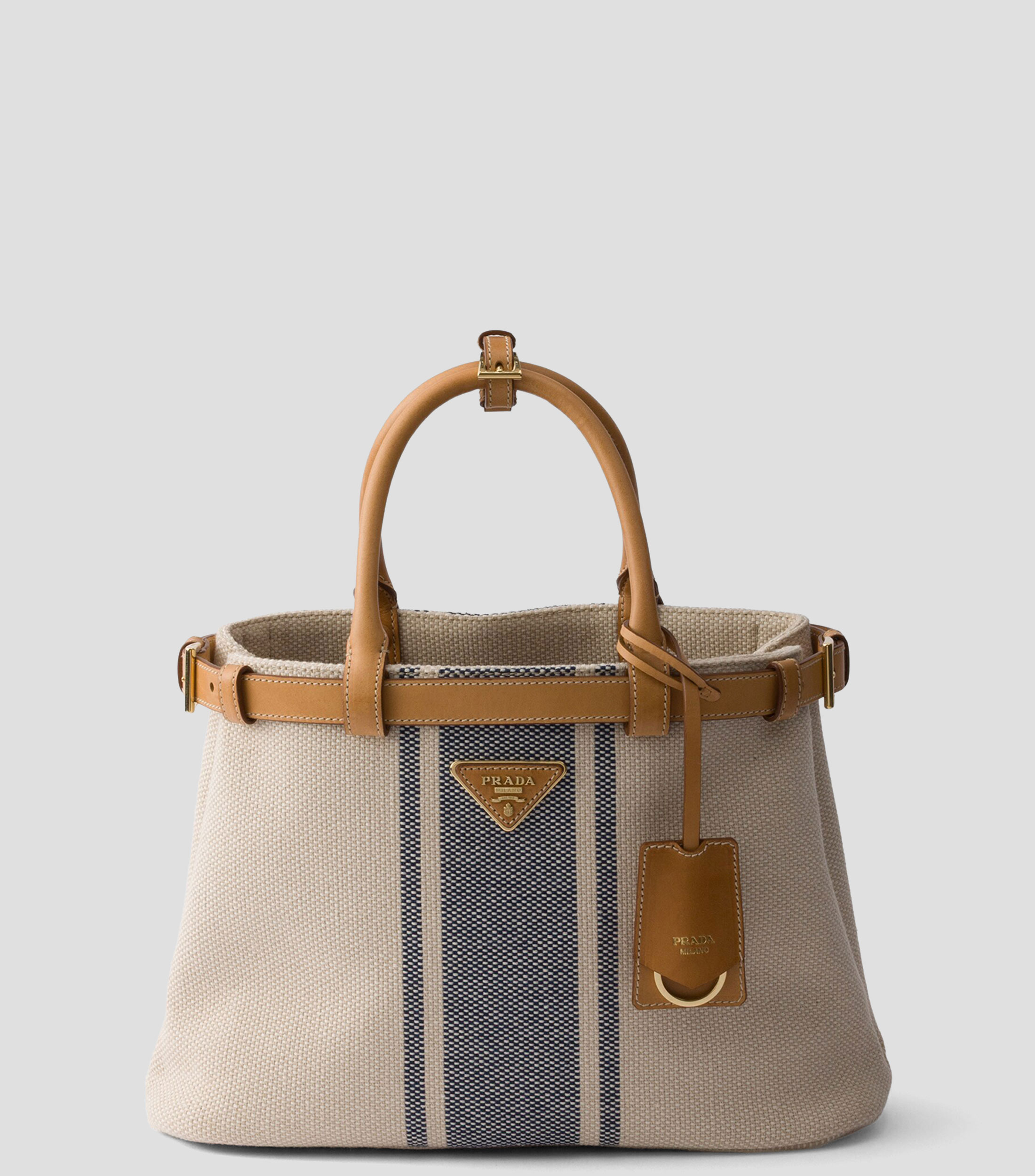 Bolsa Tote Beige con Detalles en Piel, Mujer