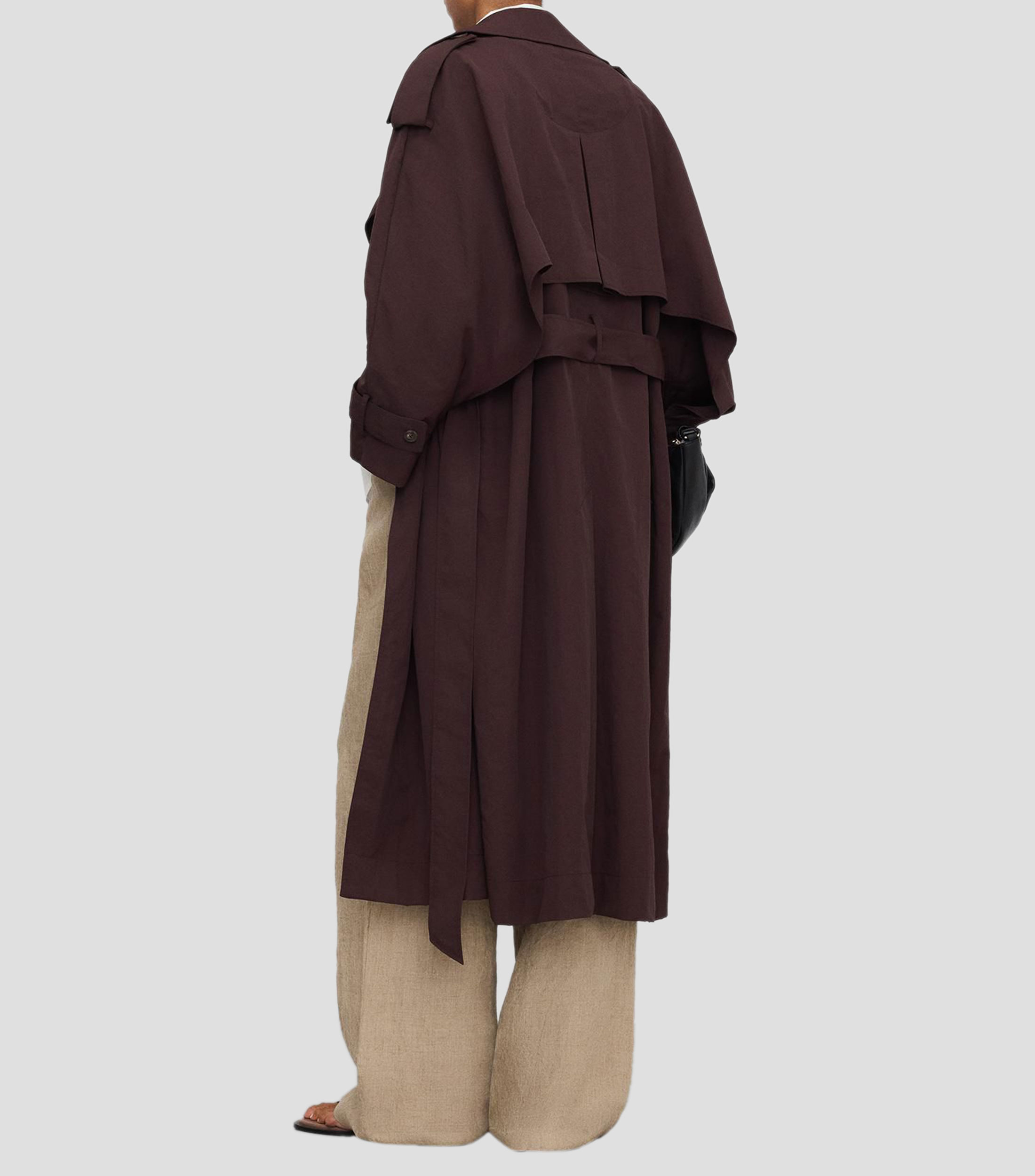 Gabardina larga con botonadura Mujer