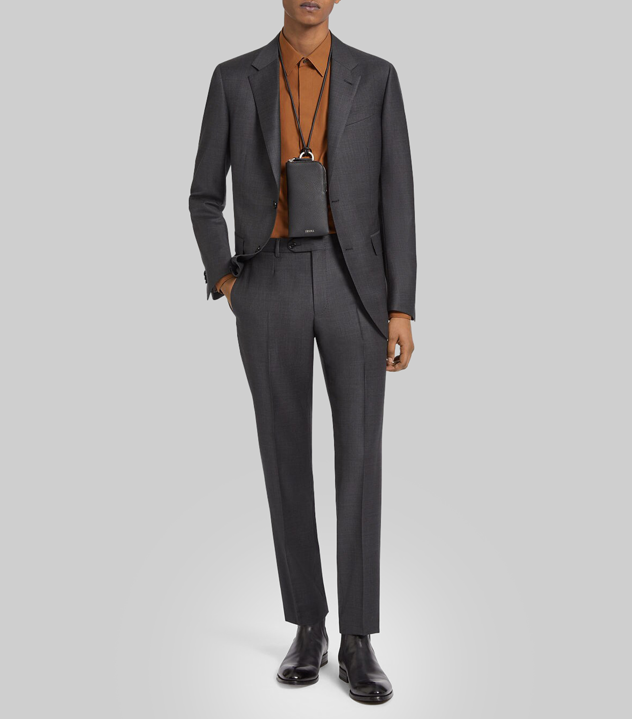 Traje de lana corte regular Hombre