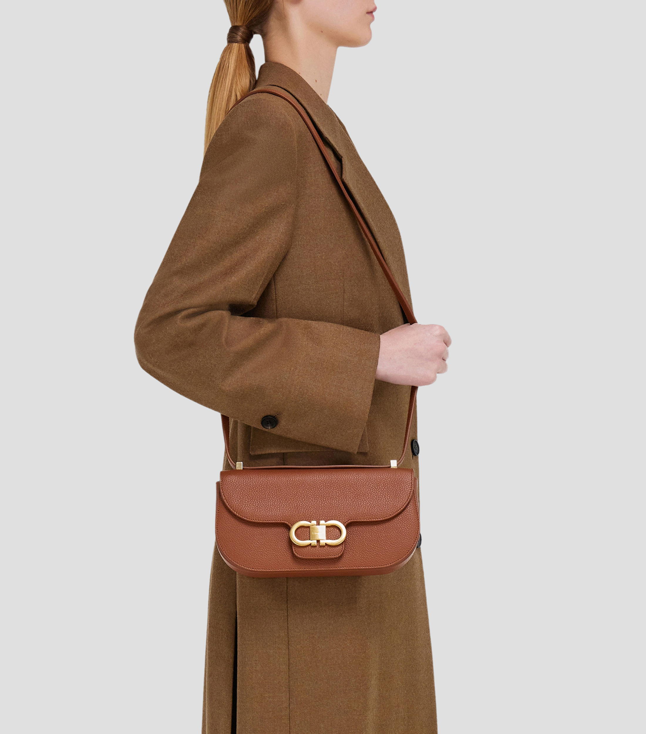 Bolsa crossbody East-West doble Gancini Mujer