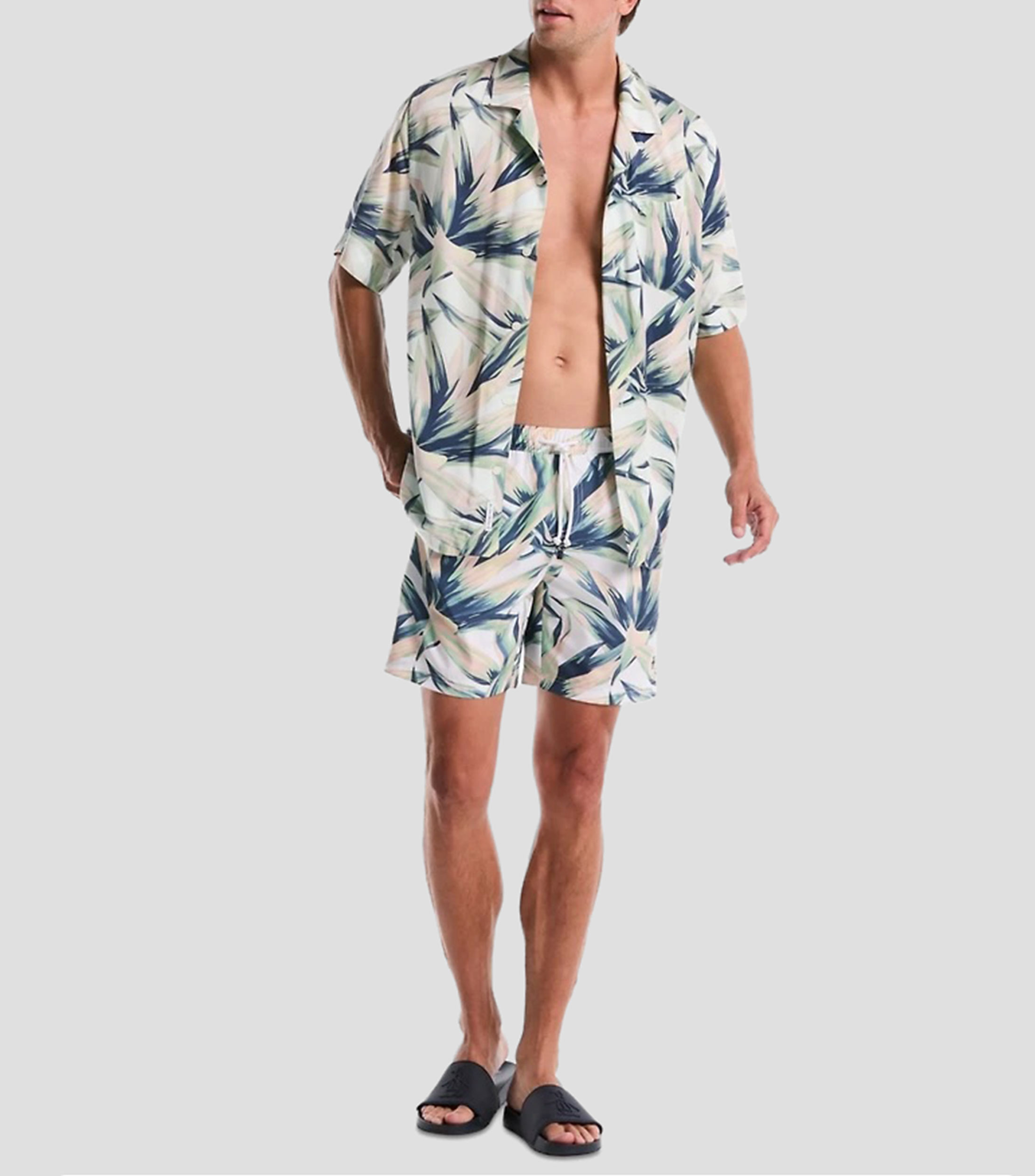 Traje de baño largo estampado Hombre