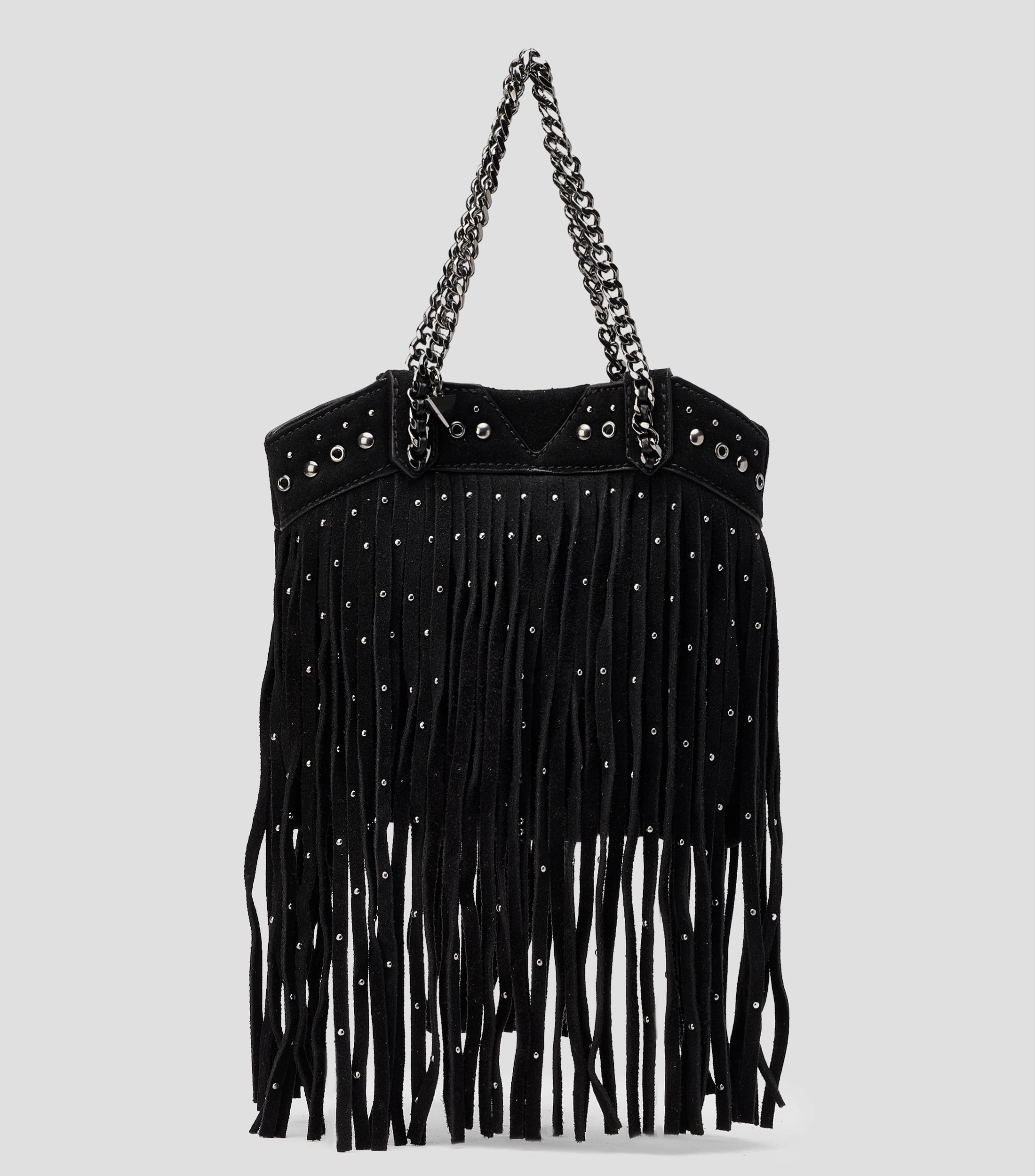 Bolsa crossbody negra en piel Vita Boho fantasía Mujer