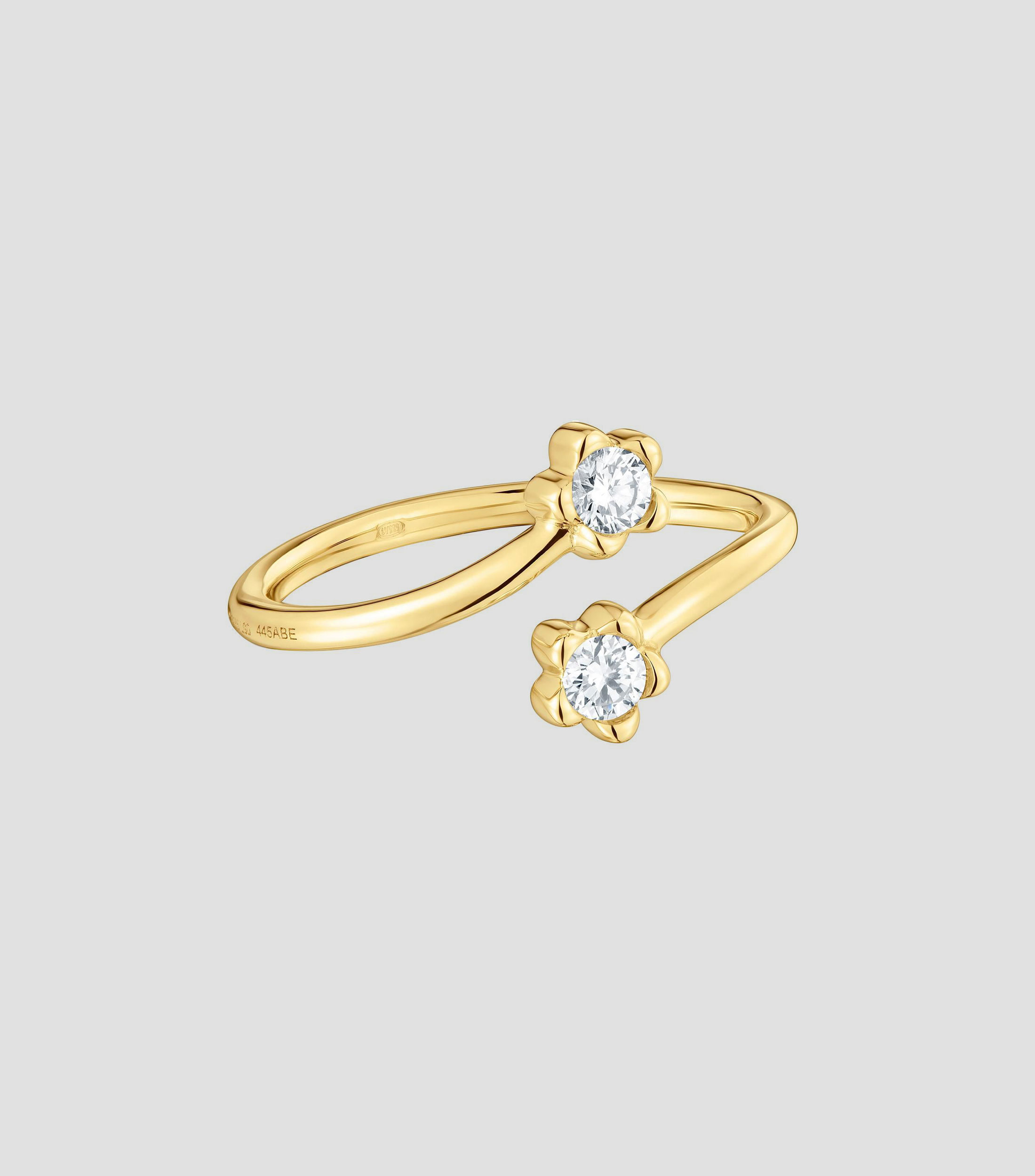 Anillo abierto en oro amarillo de 14 kilates Lili Motives con diamantes Mujer