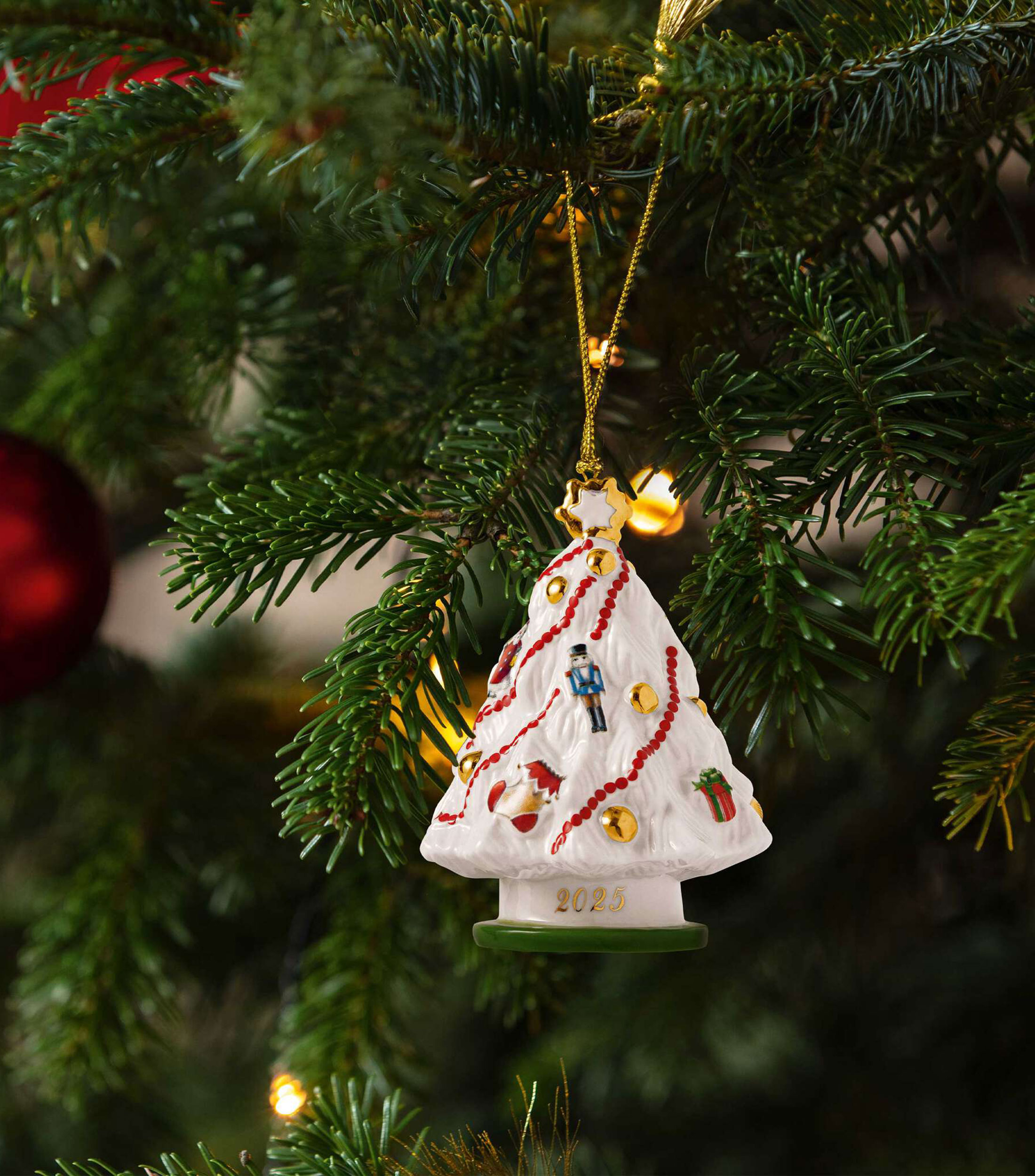 Ornamento Árbol de Navidad Christmas Classics en porcelana
