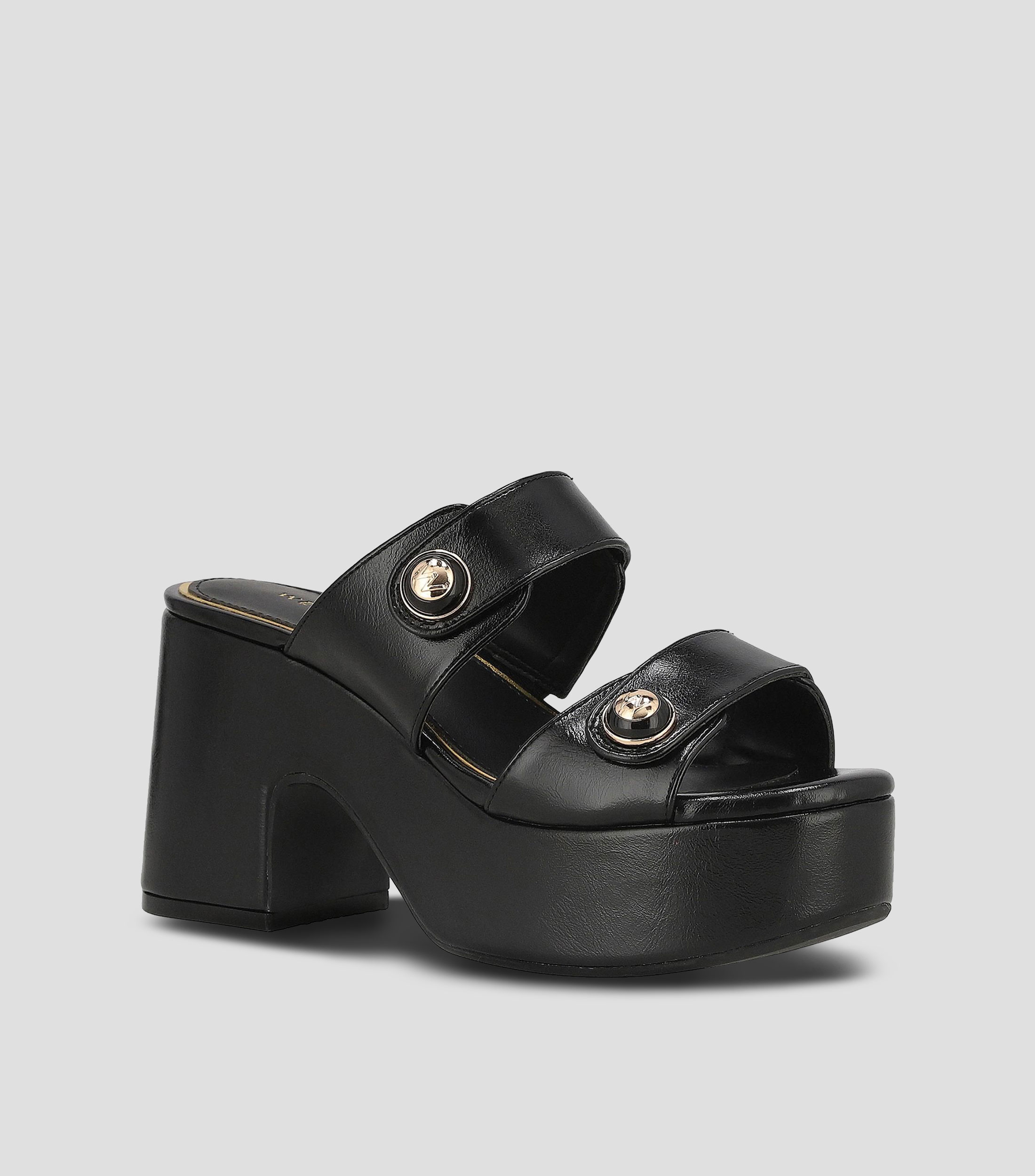 Sandalias casuales tacón alto ancho Mujer
