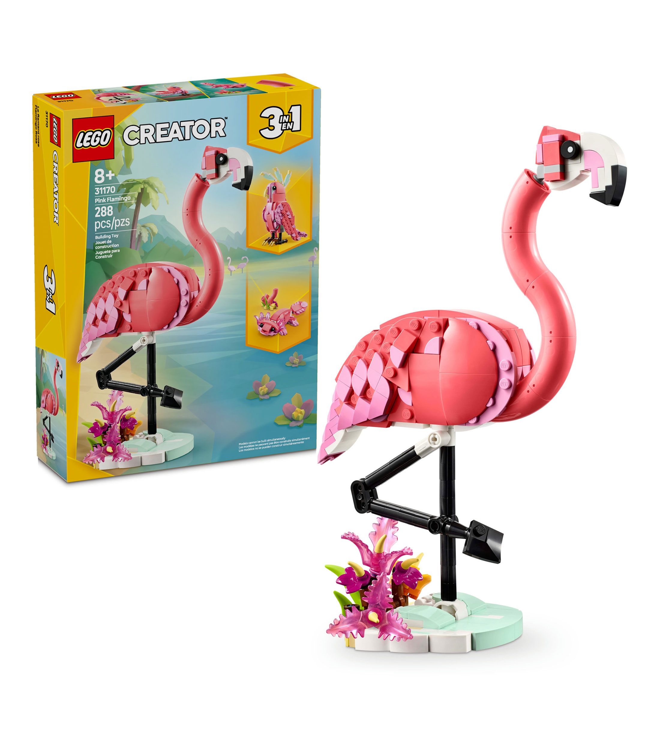 Lego Creator 3 en 1 Fauna Salvaje Flamingo Rosa 31170
