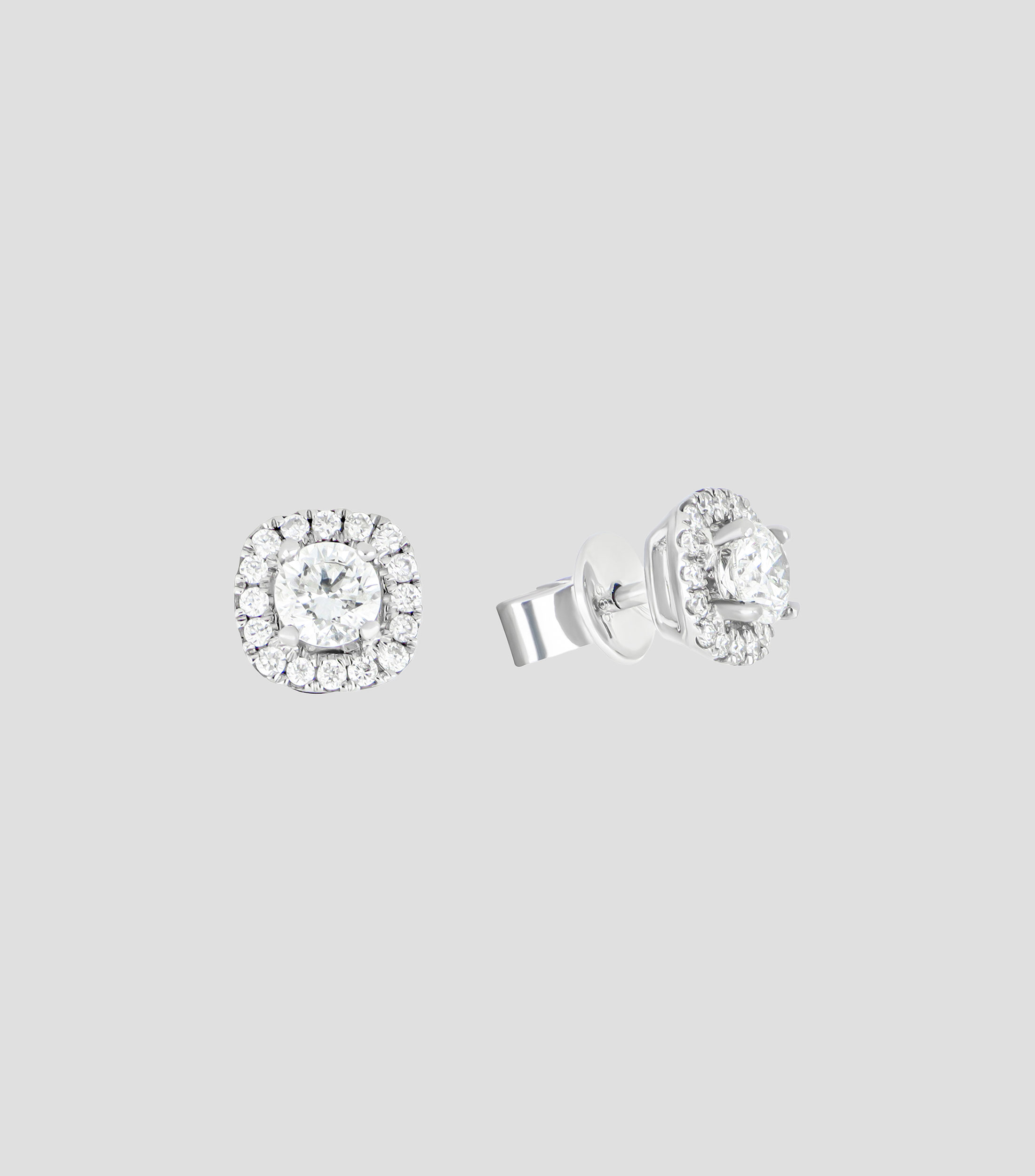 Broqueles en oro blanco de 14 kilates con diamantes Mujer