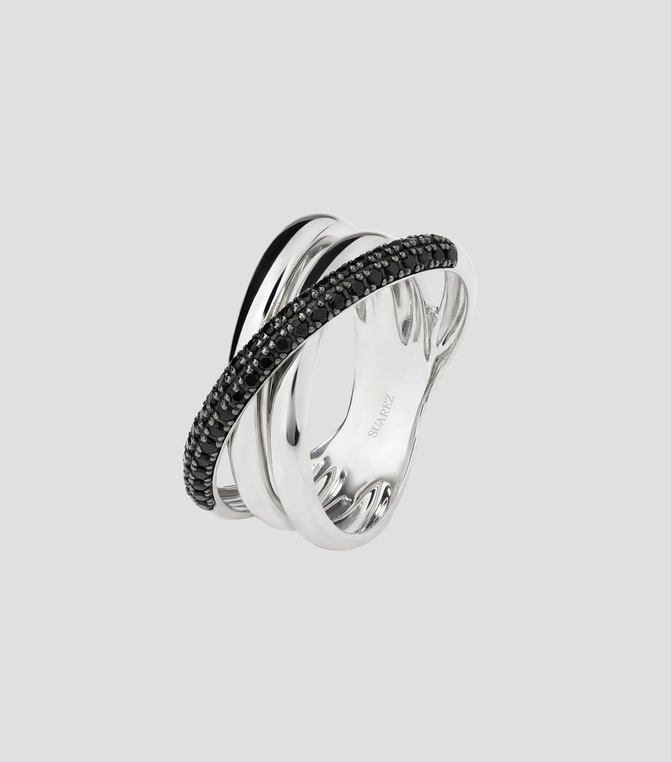 Anillo cruzado en Plata .925 con espinelas Mujer