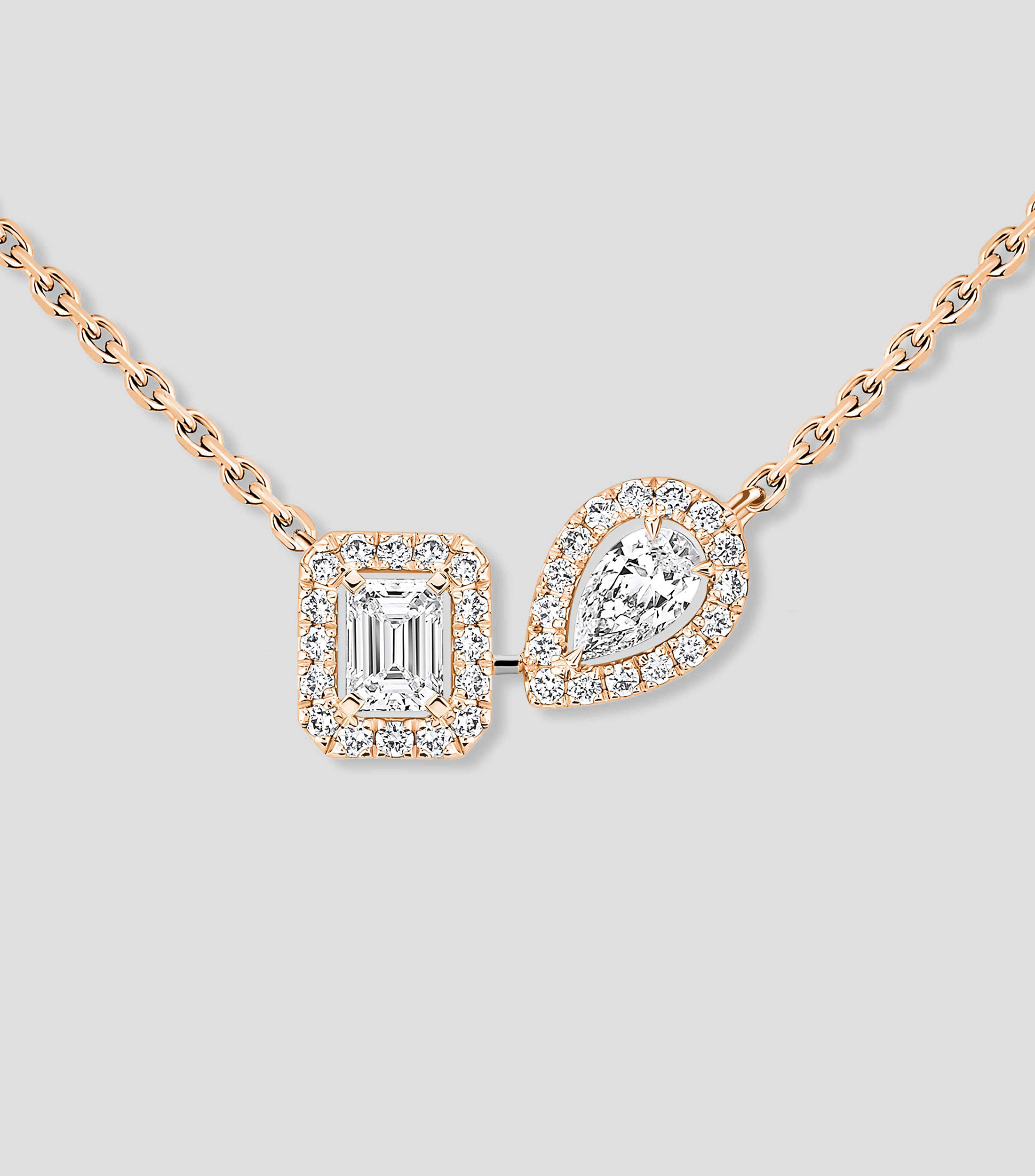 Collar en oro rosa de 18 kilates con diamantes My Twin Mujer