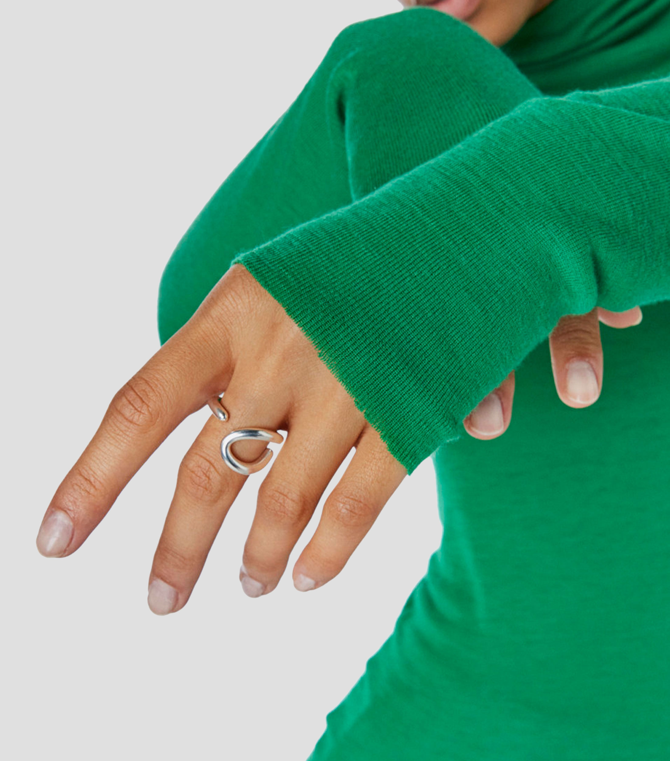 Anillo abierto en plata .925 Bent Mujer