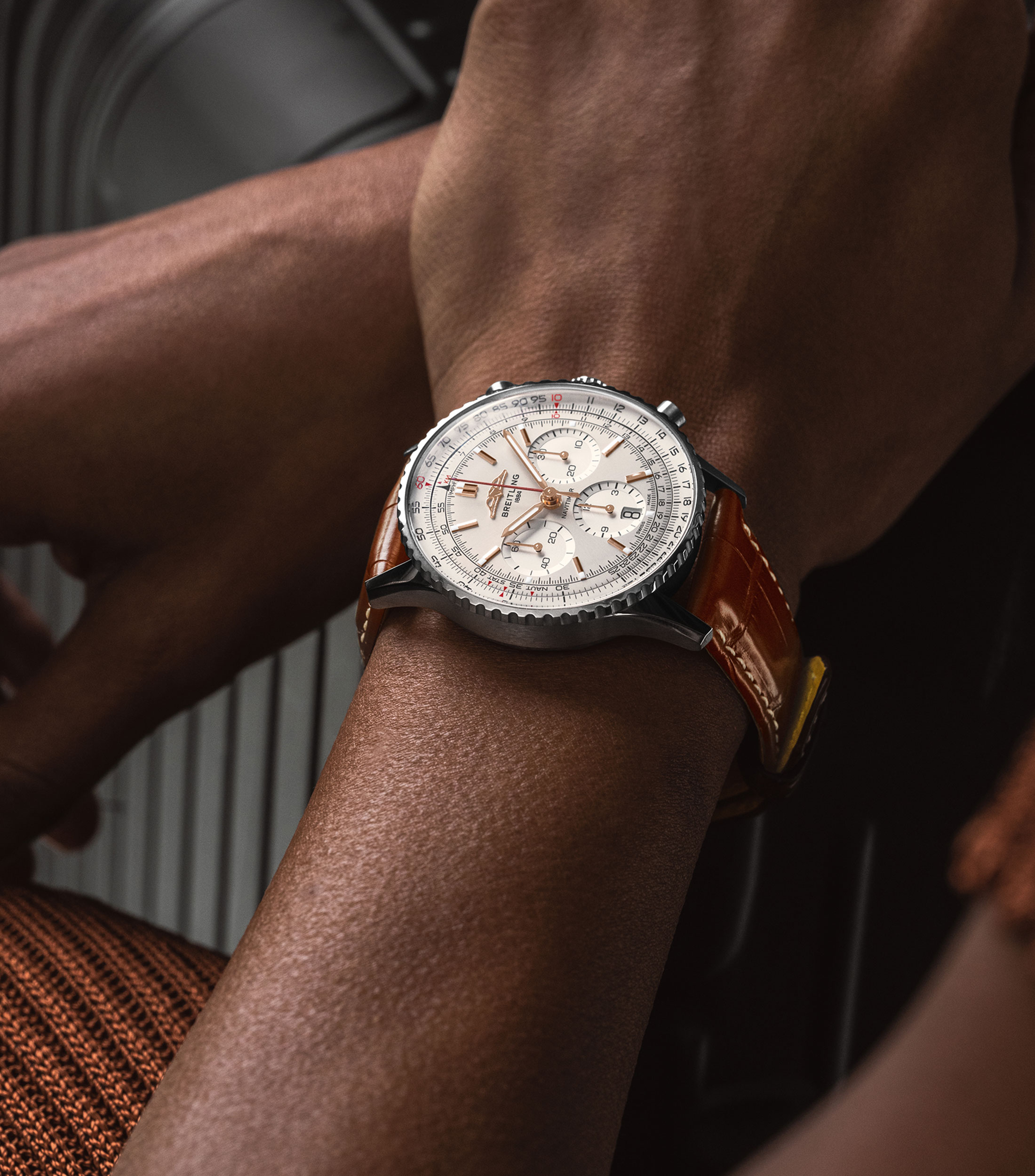 Reloj para Hombre Navitimer B01 Chronograph casual, plateado