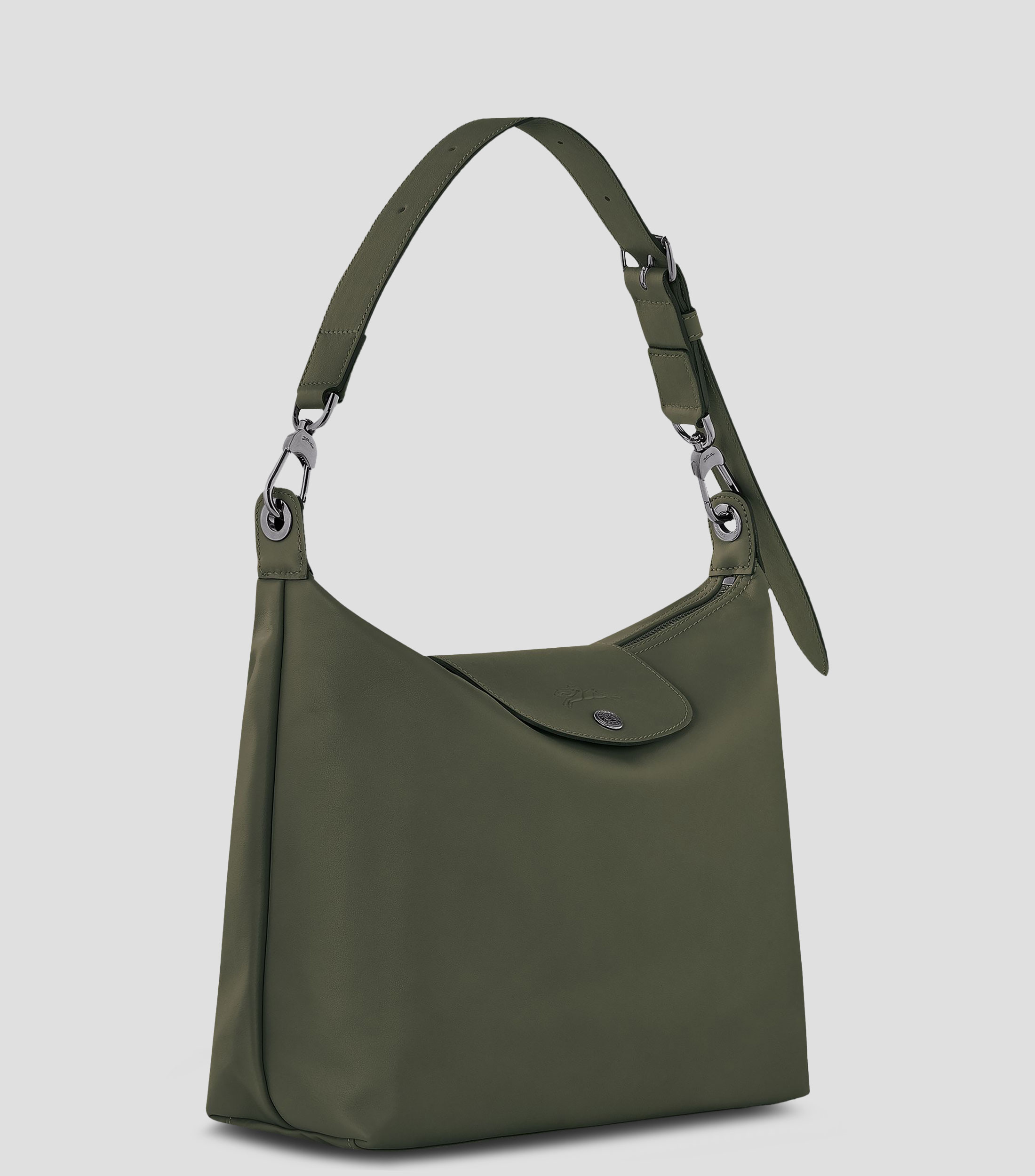 Bolsa shoulder verde en cuero Le Pliage Xtra Mujer