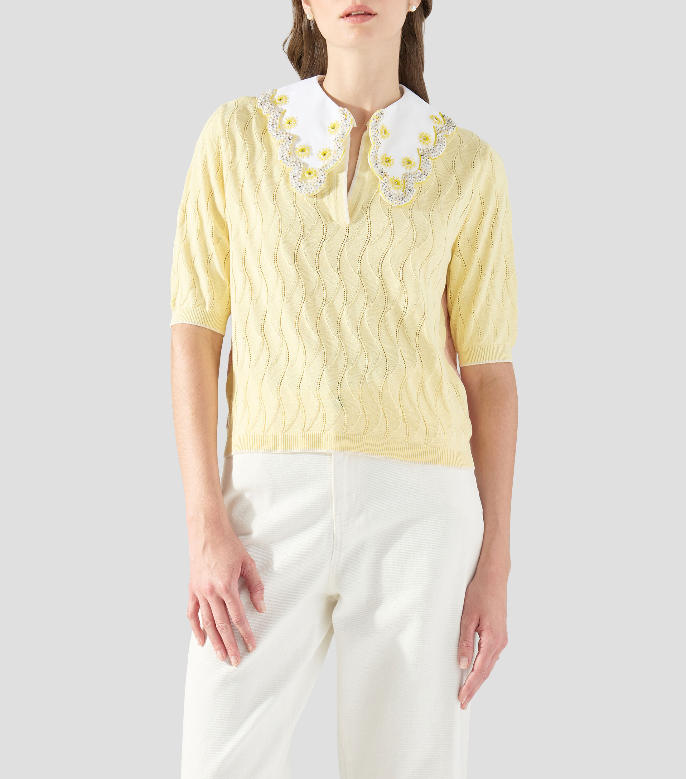 Suéter de cuello polo Mujer