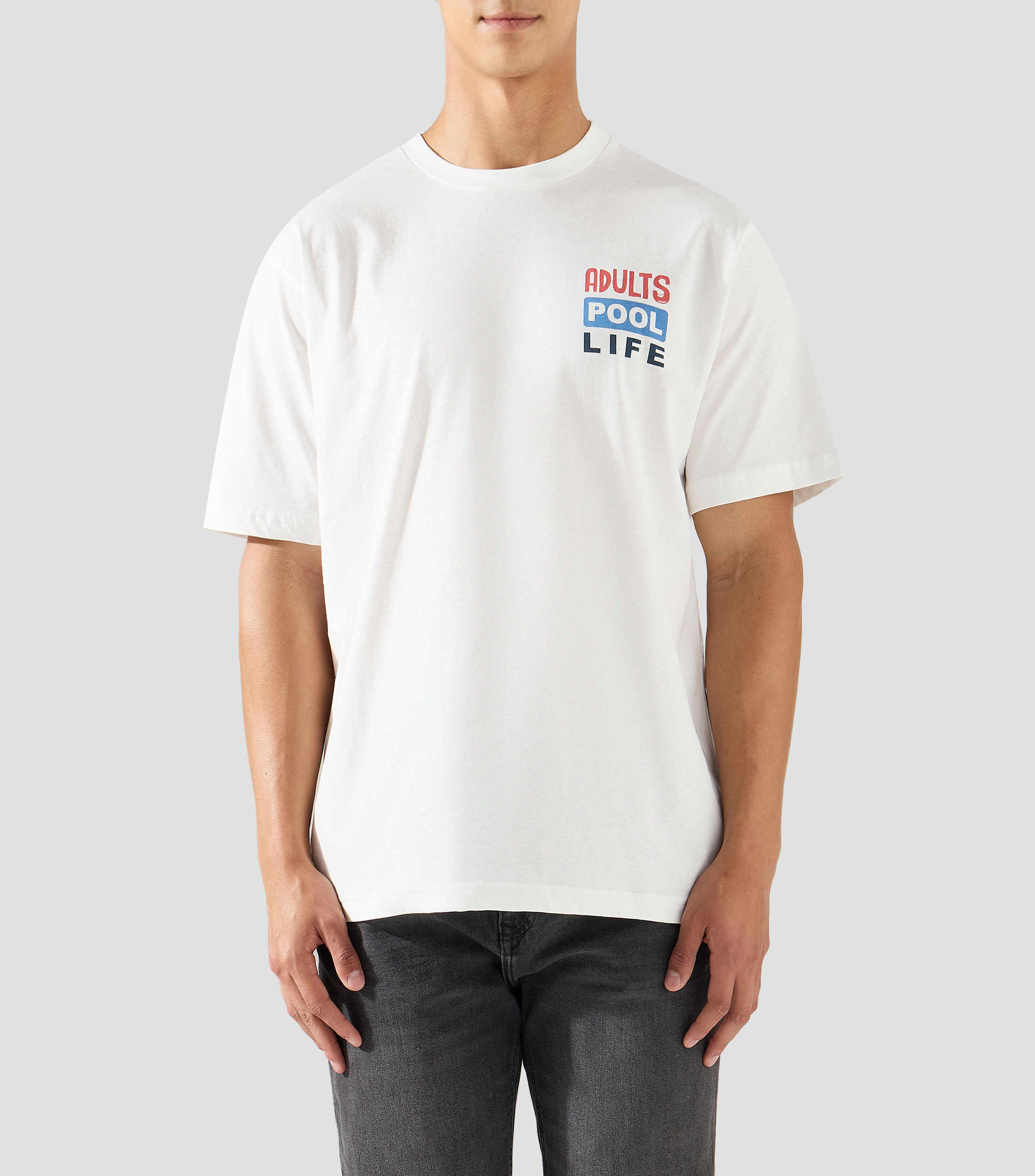 Playera de cuello redondo con manga corta estampada Hombre