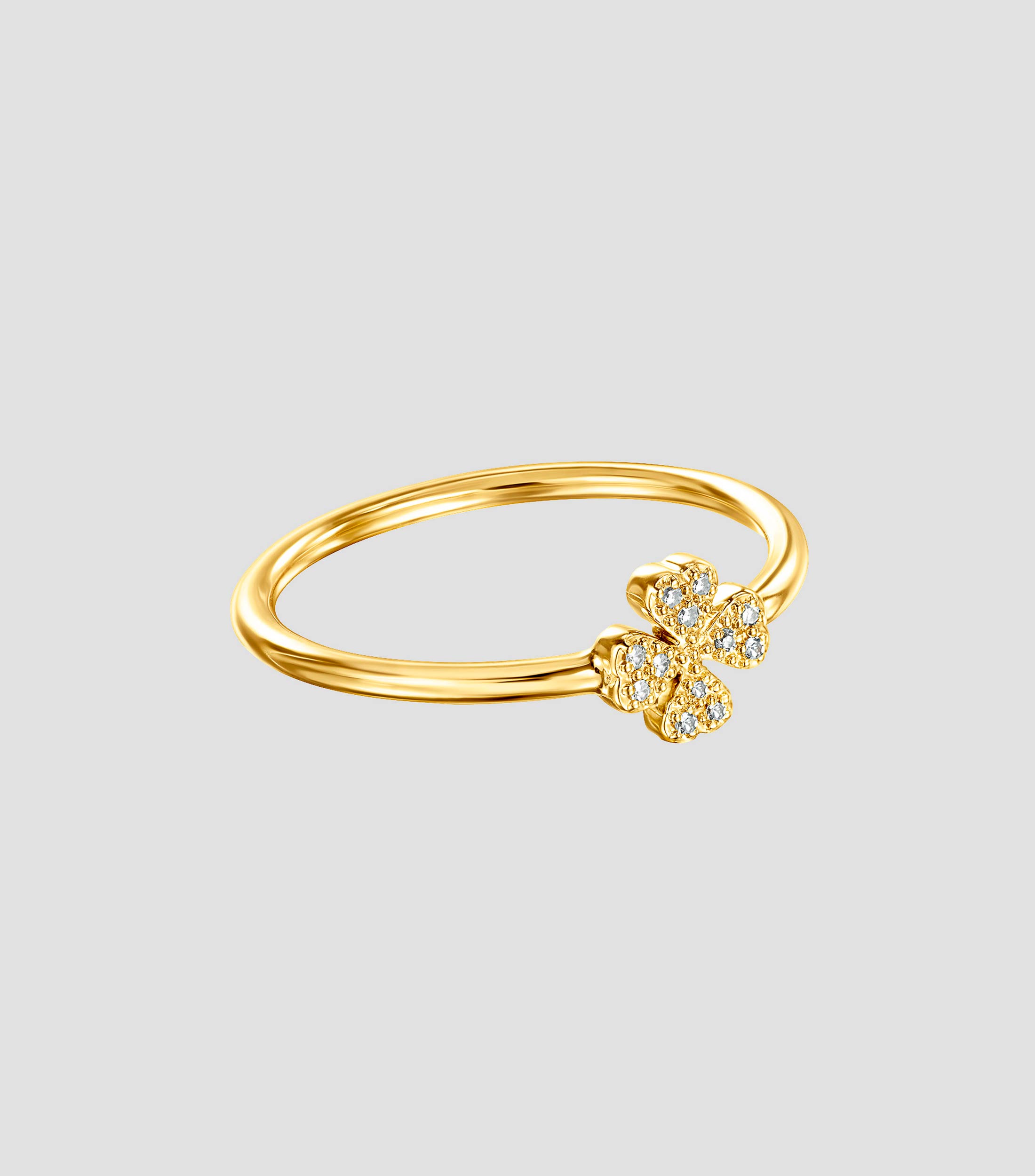 Anillo oro amarillo de 18 kilates trebol Mujer