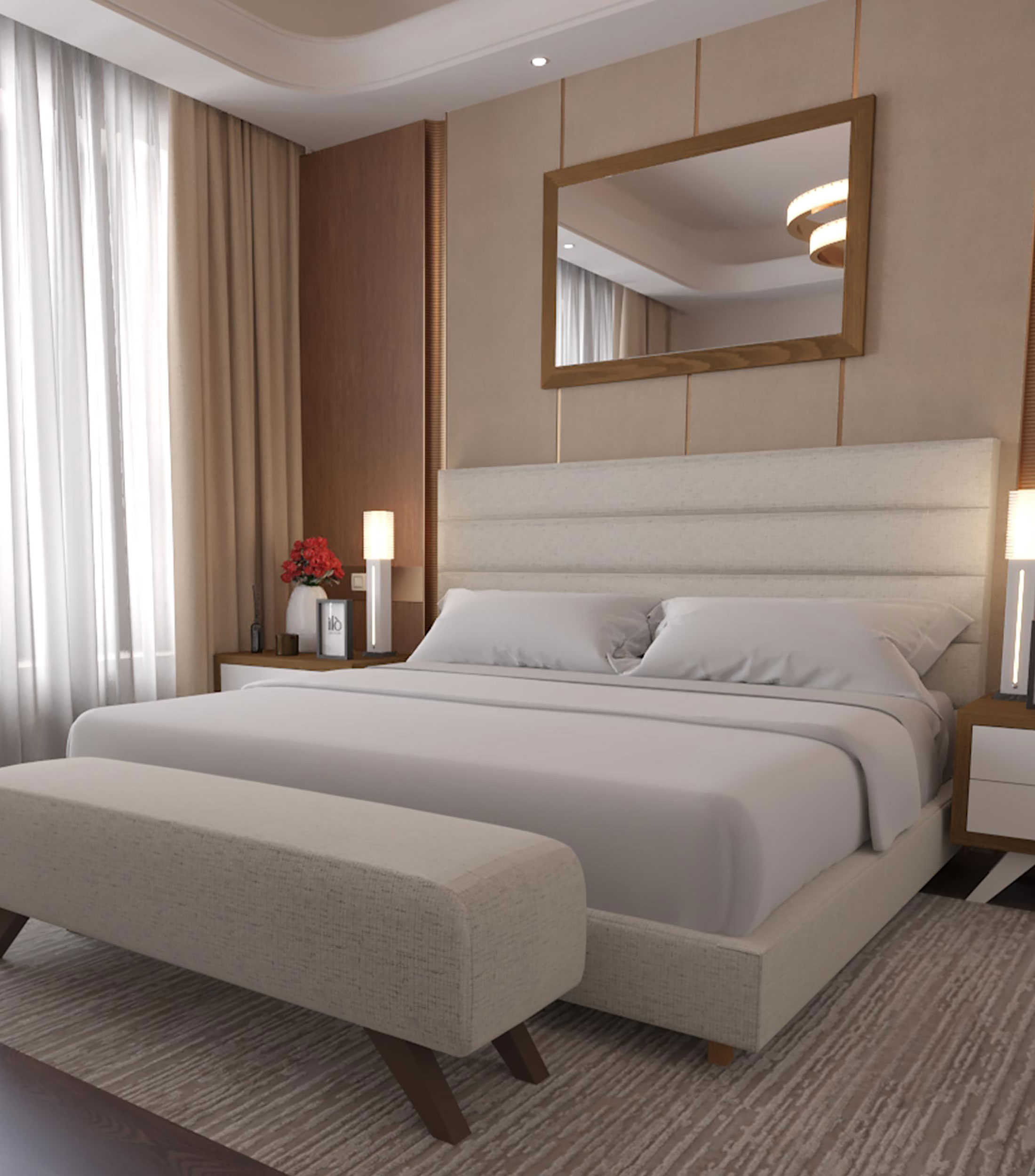 Cama King Size Old Canvas crudo en madera