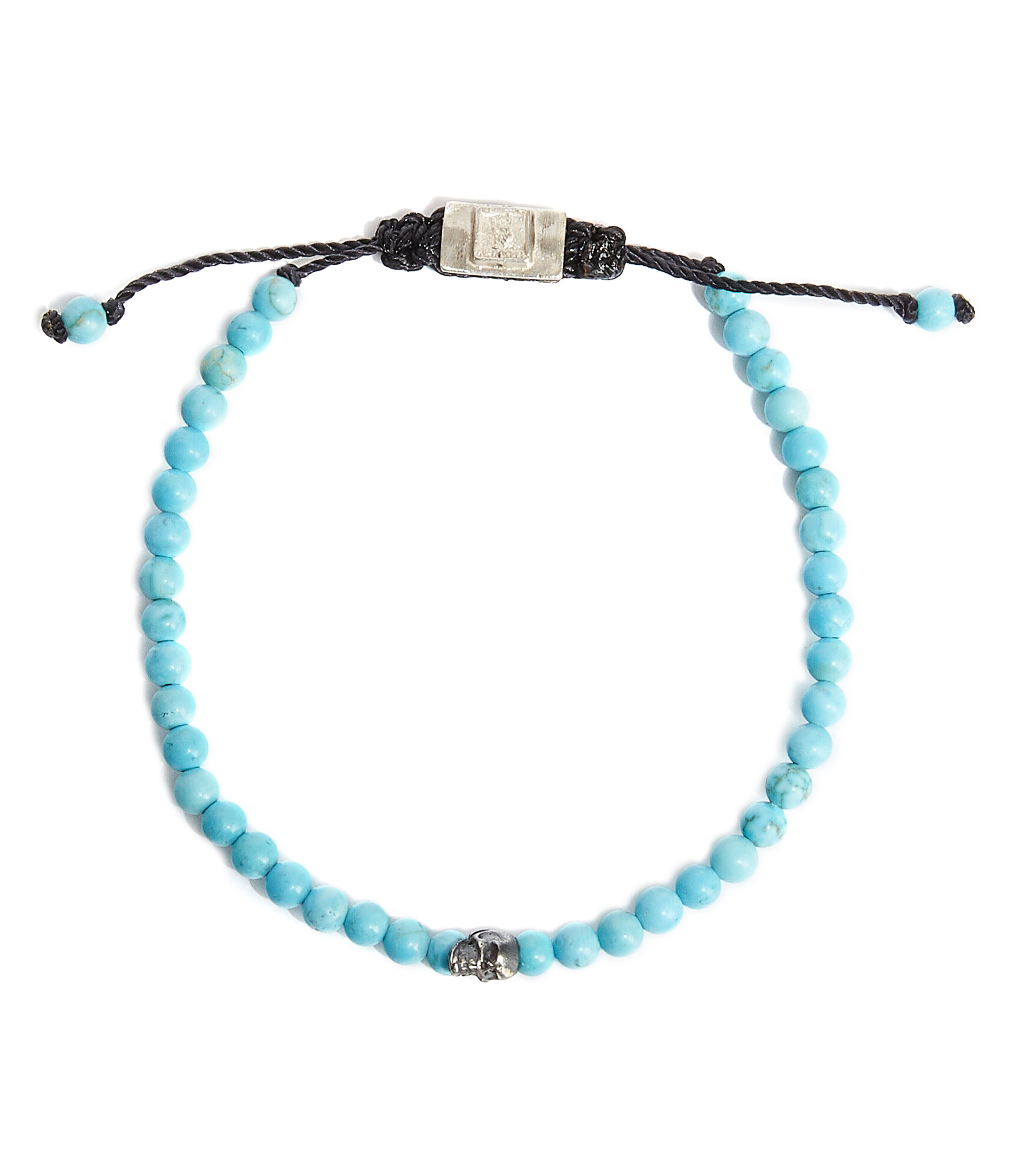 Pulsera ajustable con turquesa y plata Hombre