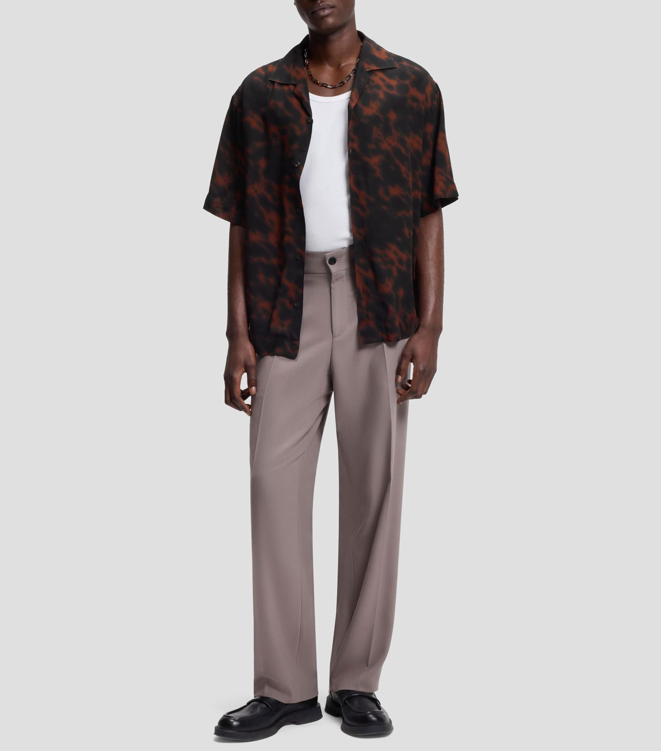 Camisa oversized con estampado digital Hombre