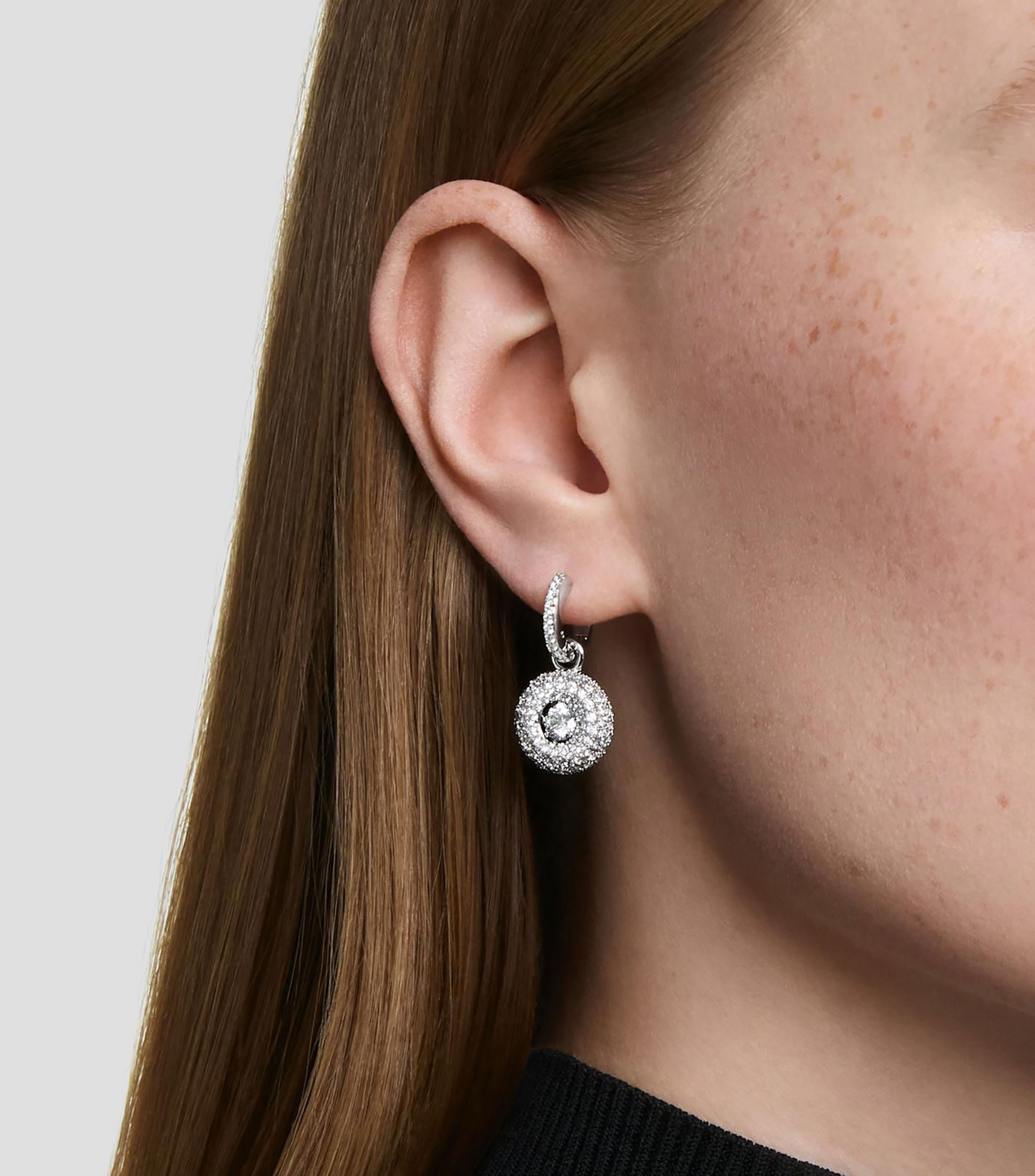 Aretes de forma redonda con cristales Swarovski Zirconia Sublima Mujer