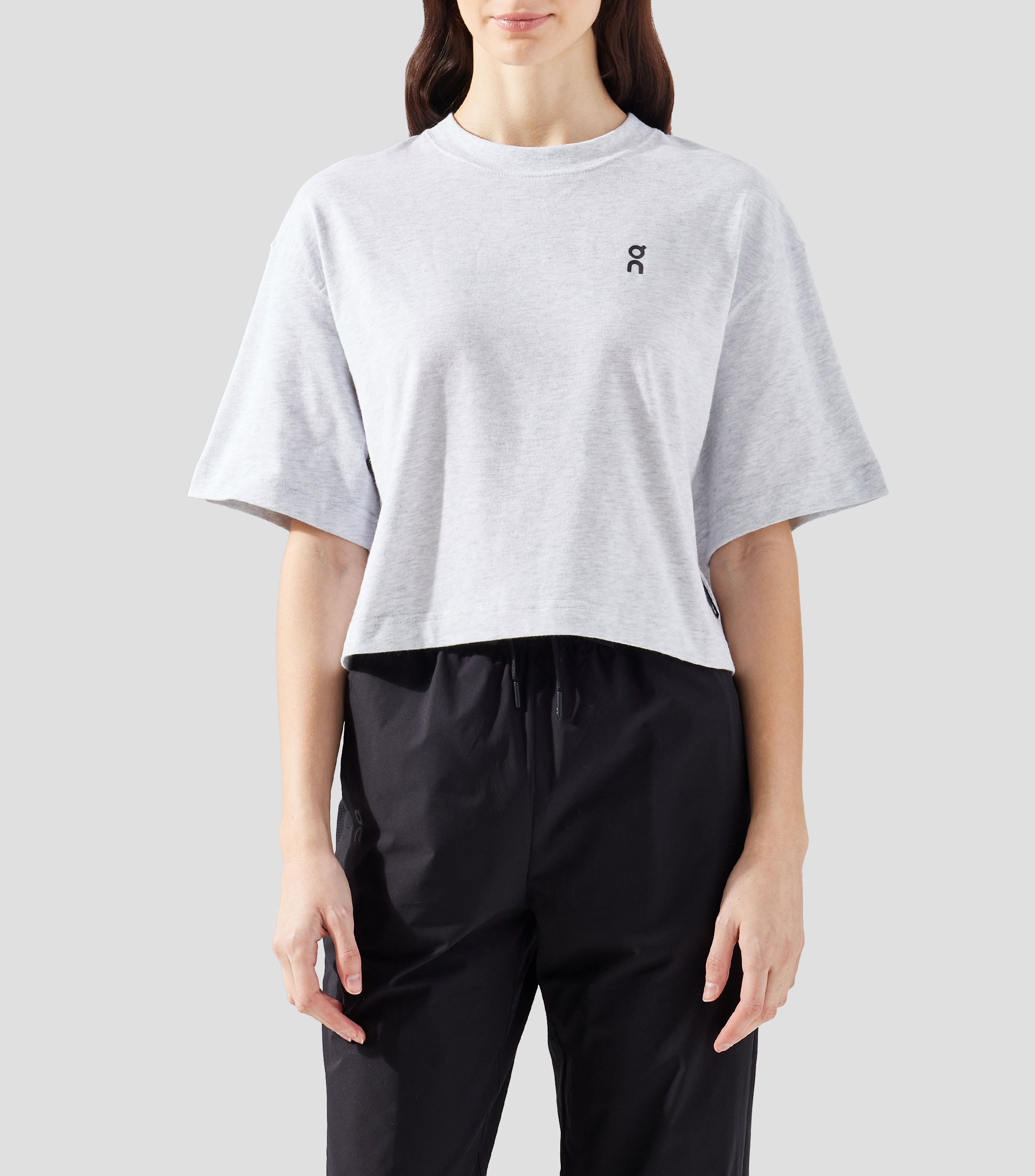 Playera cuello redondo manga corta jaspeada Mujer