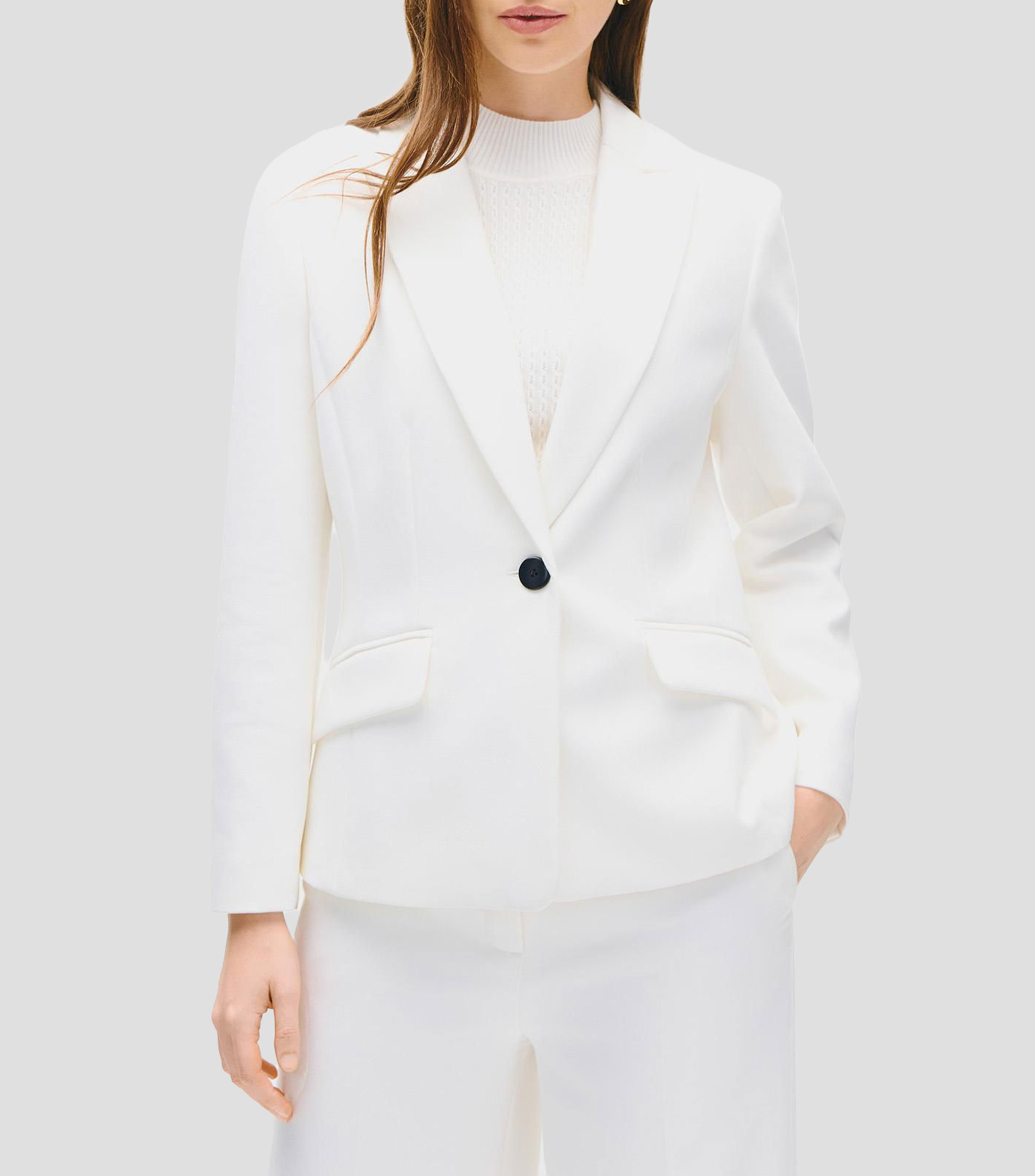 Blazer blanco corte francés solapa de pico Mujer