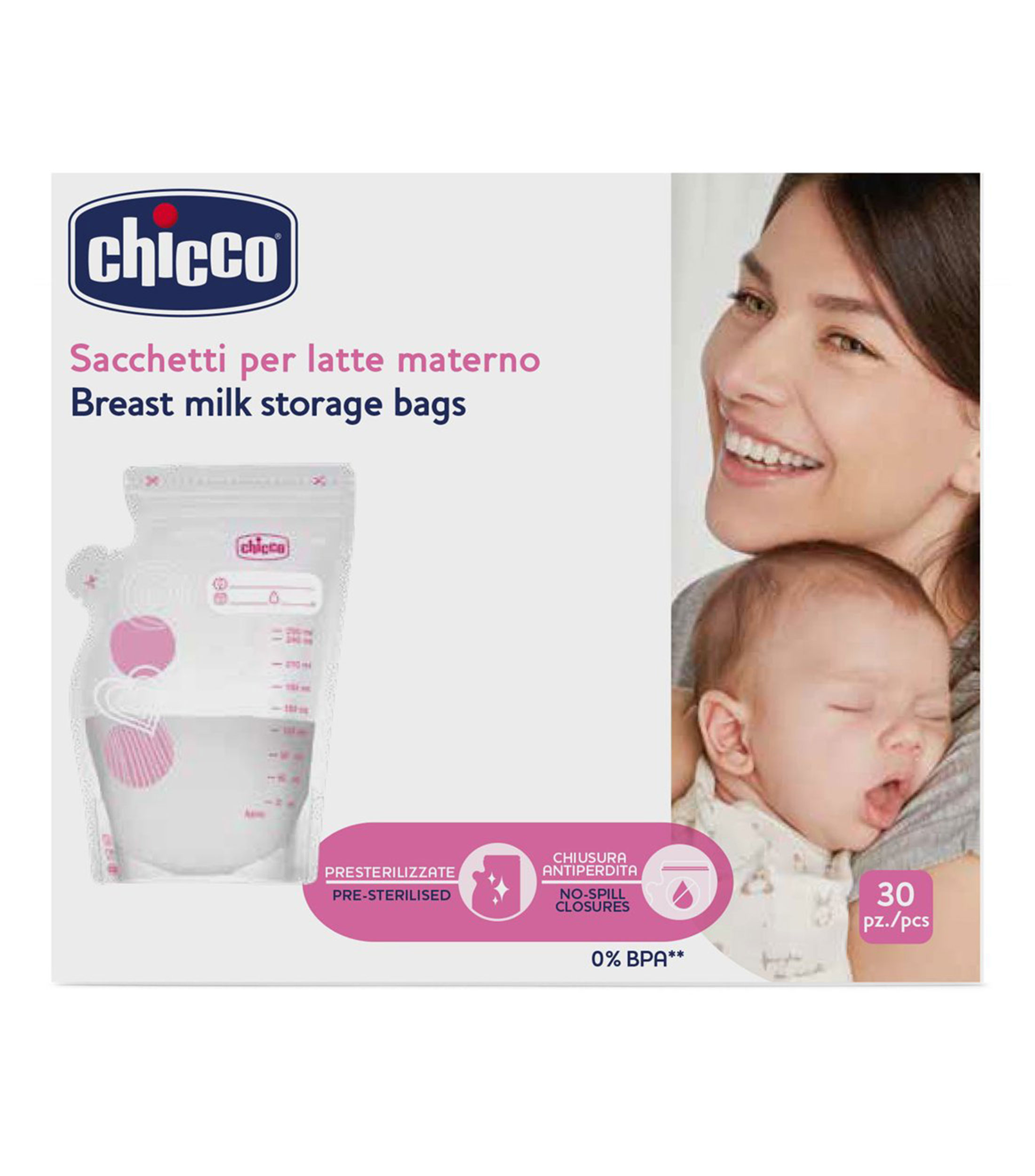 Bolsas contenedoras de leche materna, 30 piezas