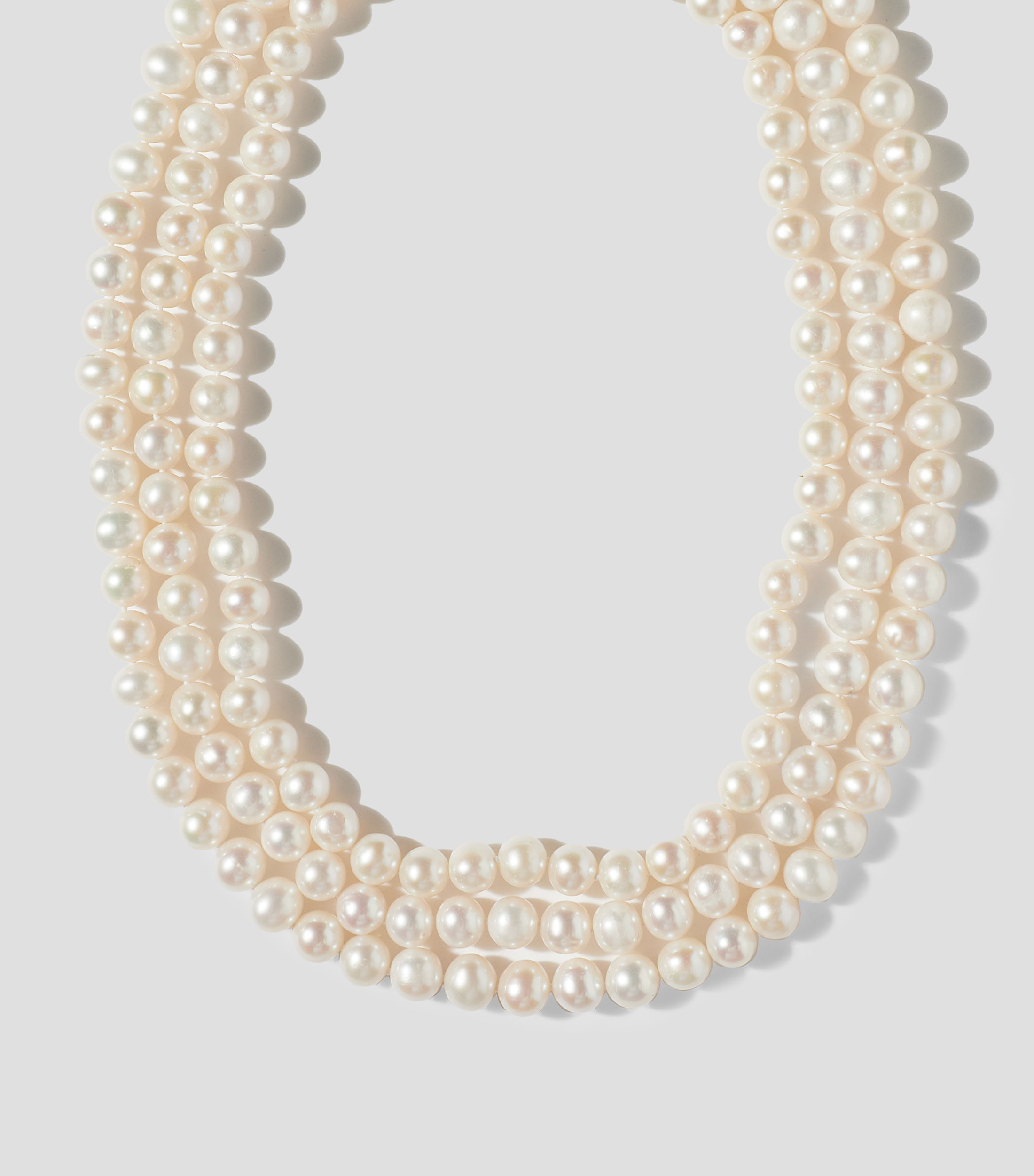 Collar triple con perlas Mujer
