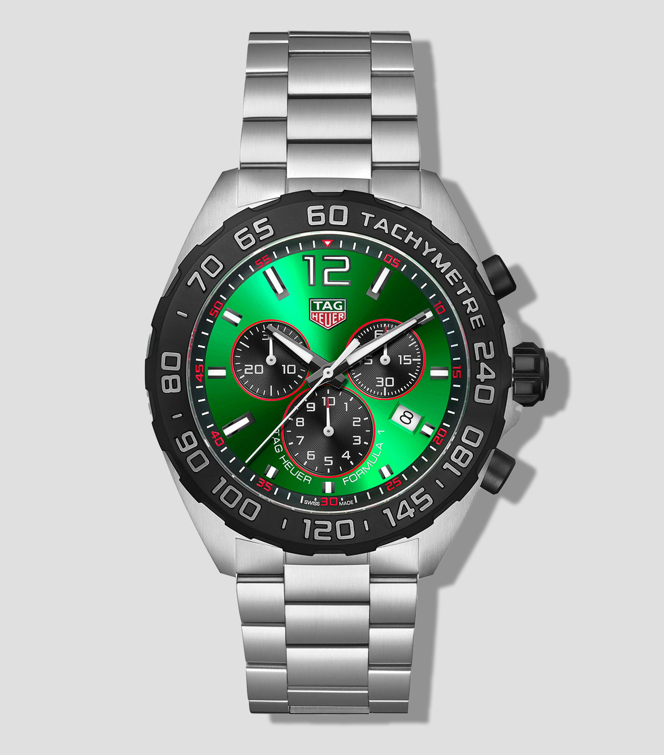 Reloj para Hombre Formula 1 casual plateado/verde