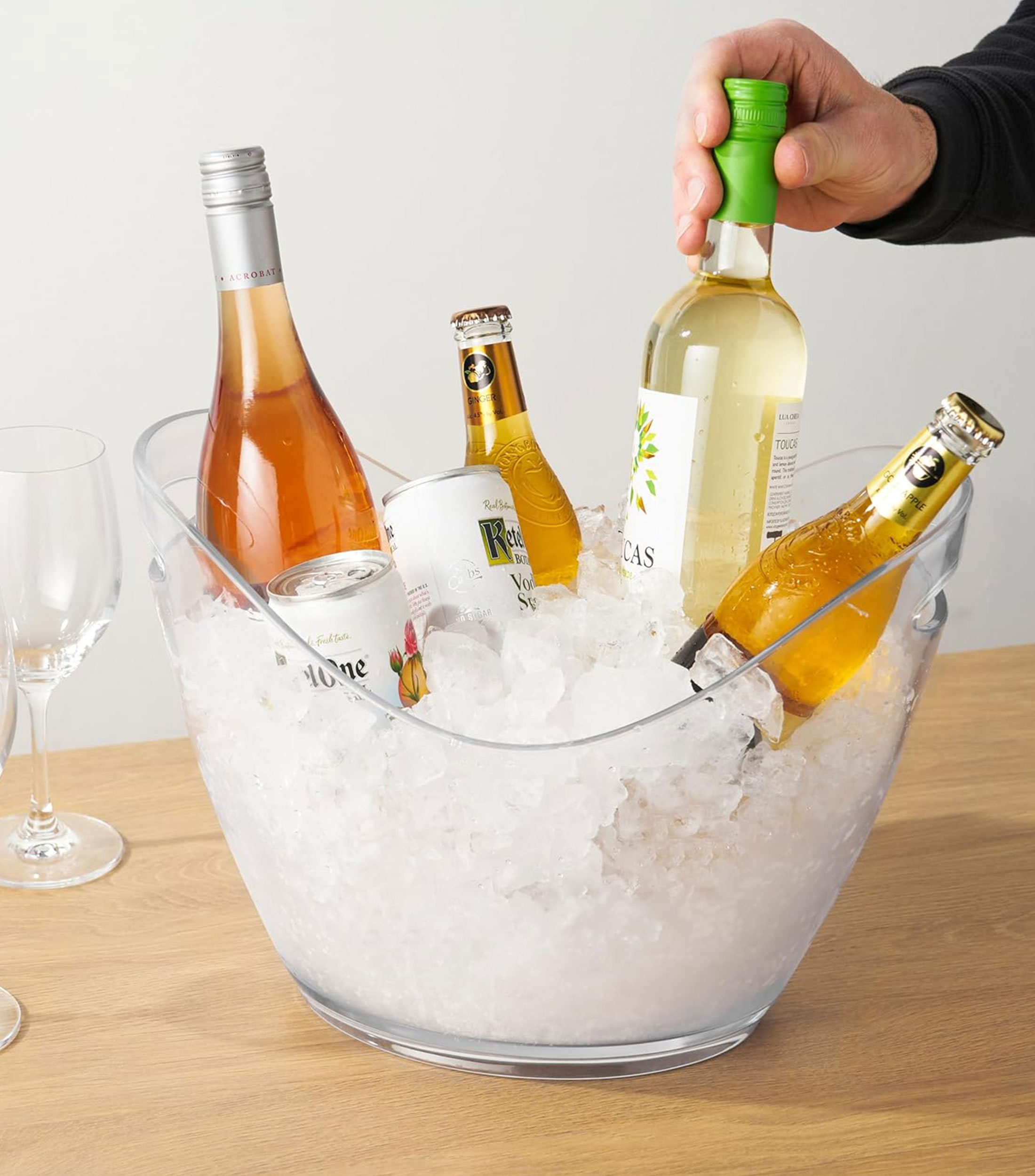 Hielera para 4 botellas en acrílico