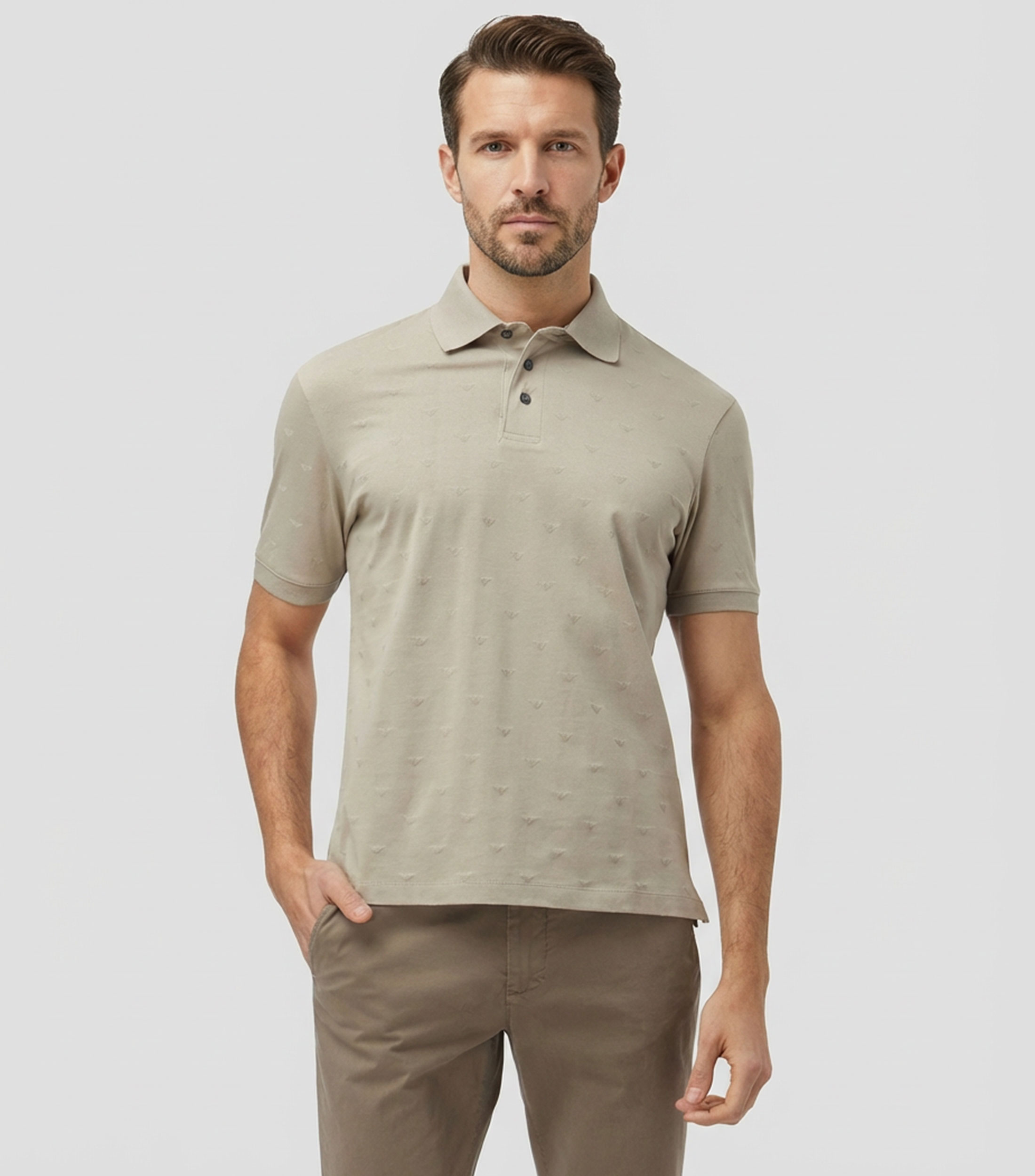 Playera tipo polo manga corta lisa Hombre