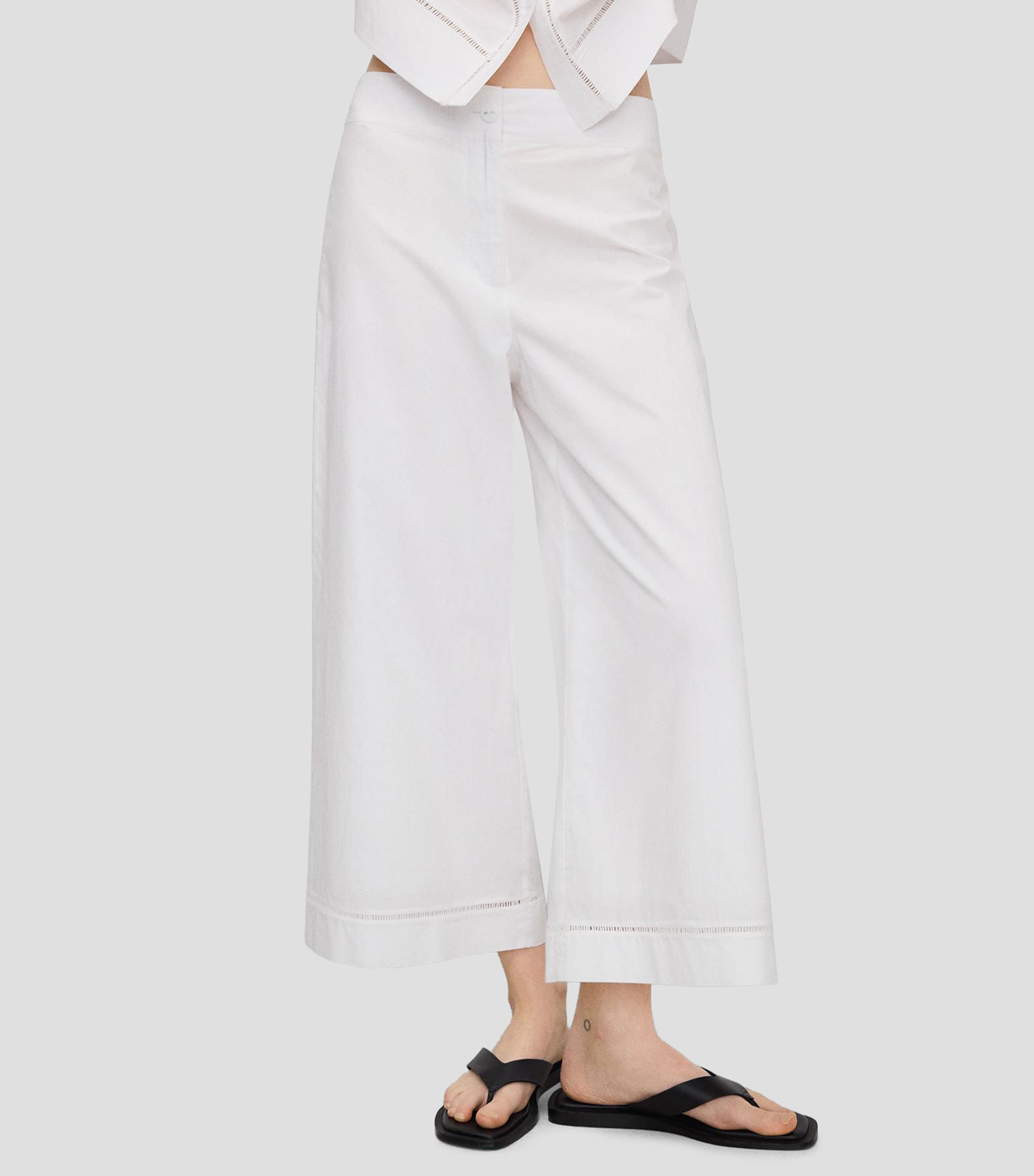 Pantalón capri liso Mujer