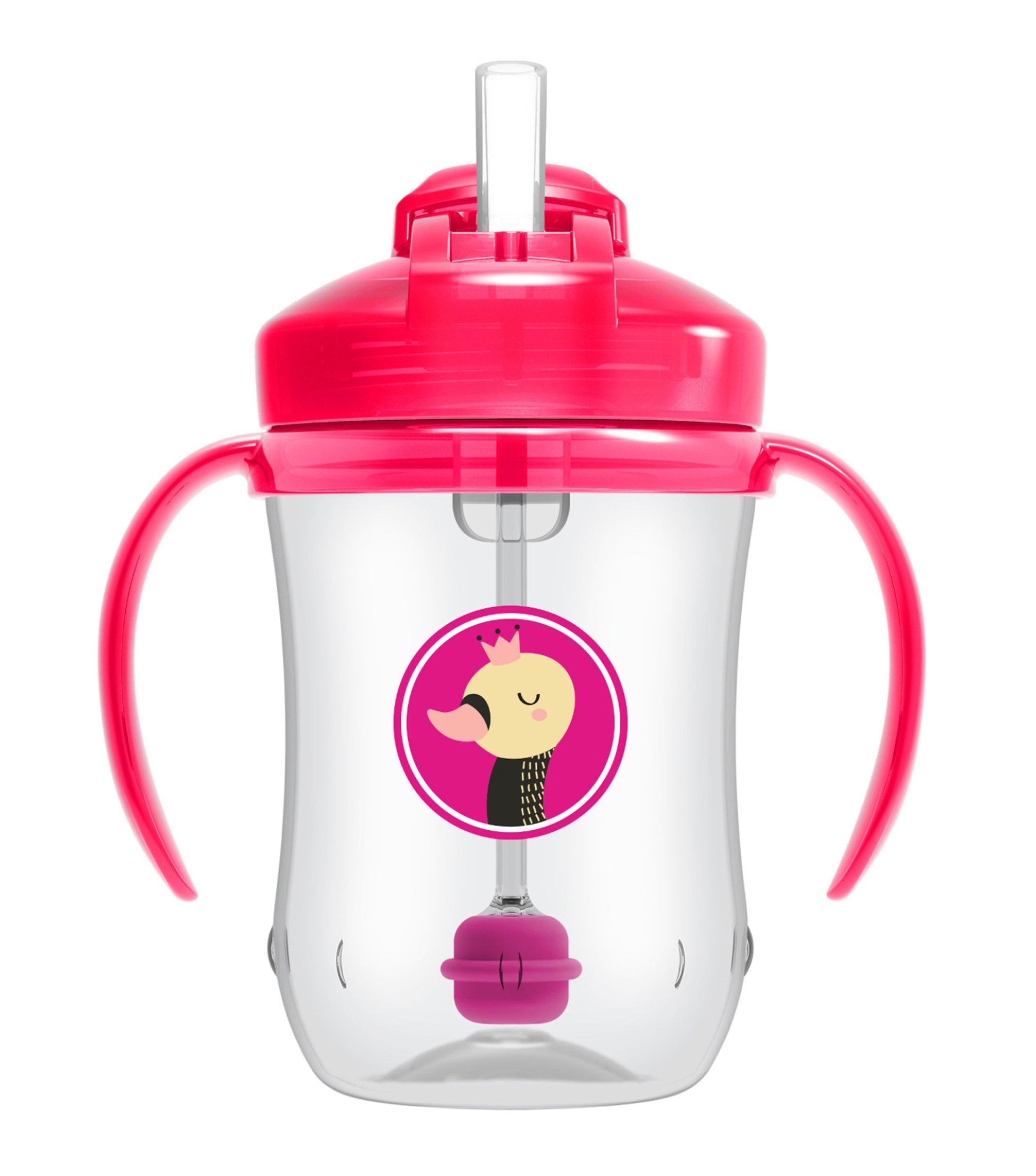 Vaso Entrenador con Popote 9 oz Rosa
