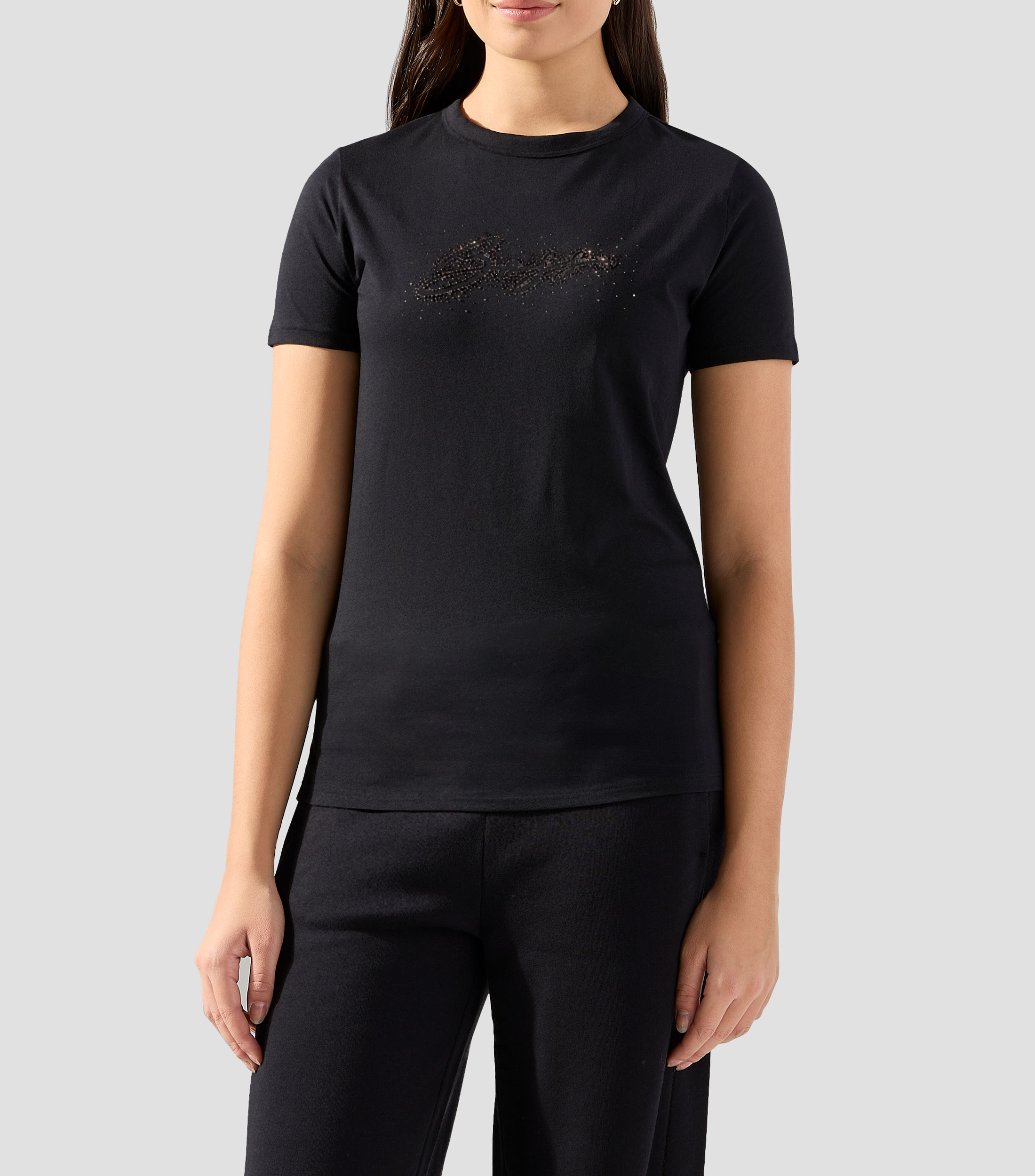 Playera cuello redondo manga corta lisa Mujer