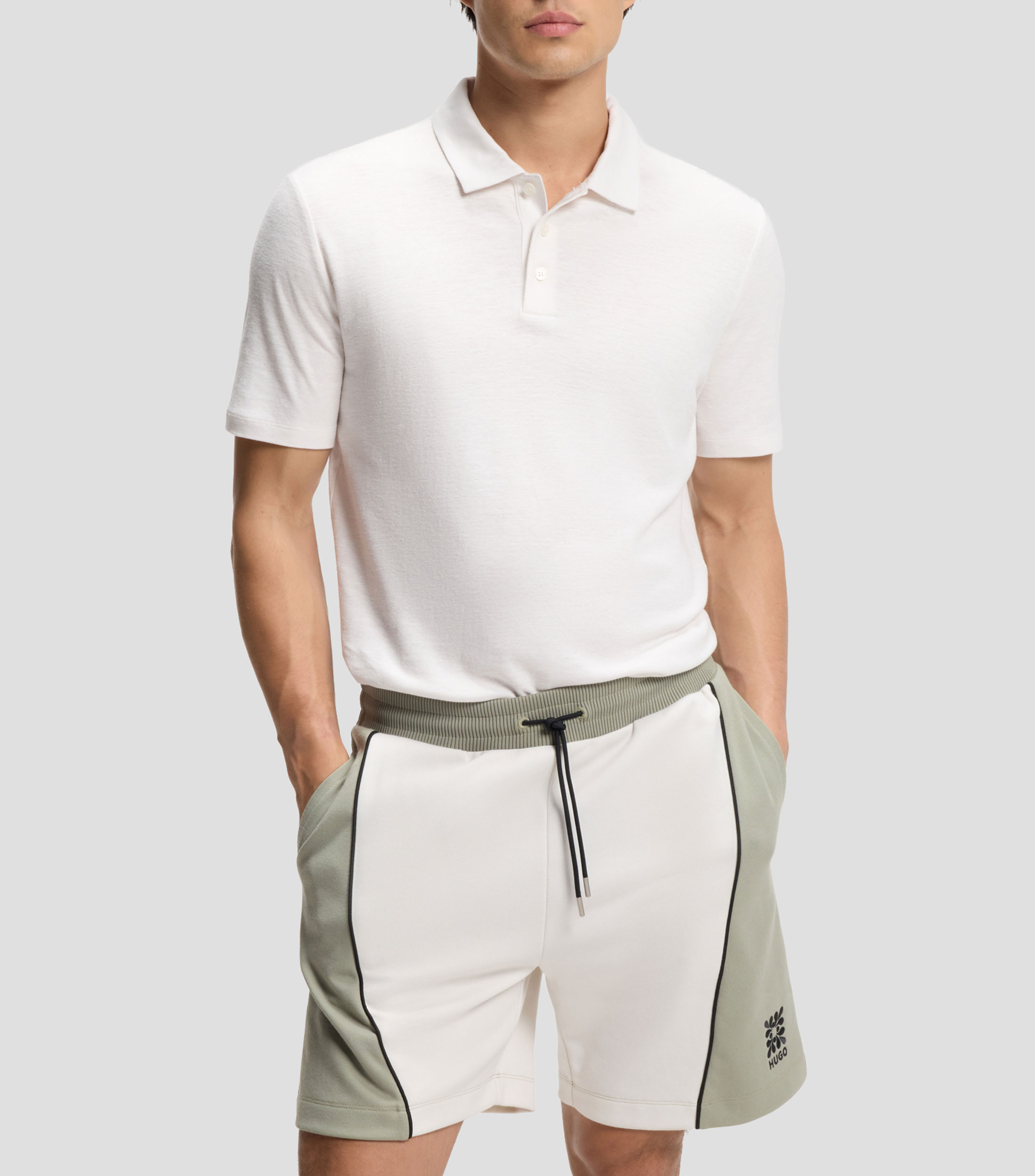 Polo slim en interlock flameado Hombre