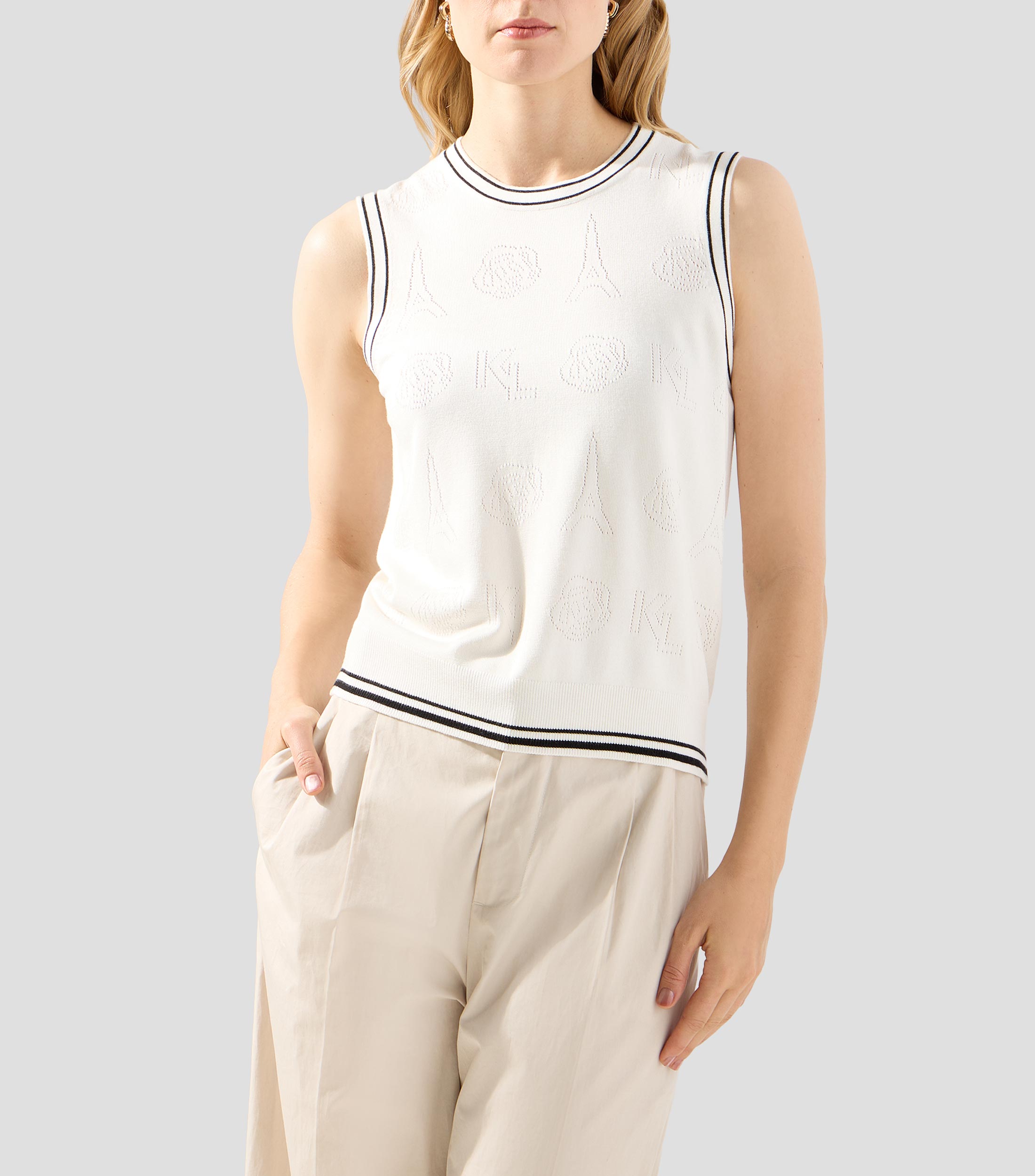 Blusa sólida sin mangas Mujer