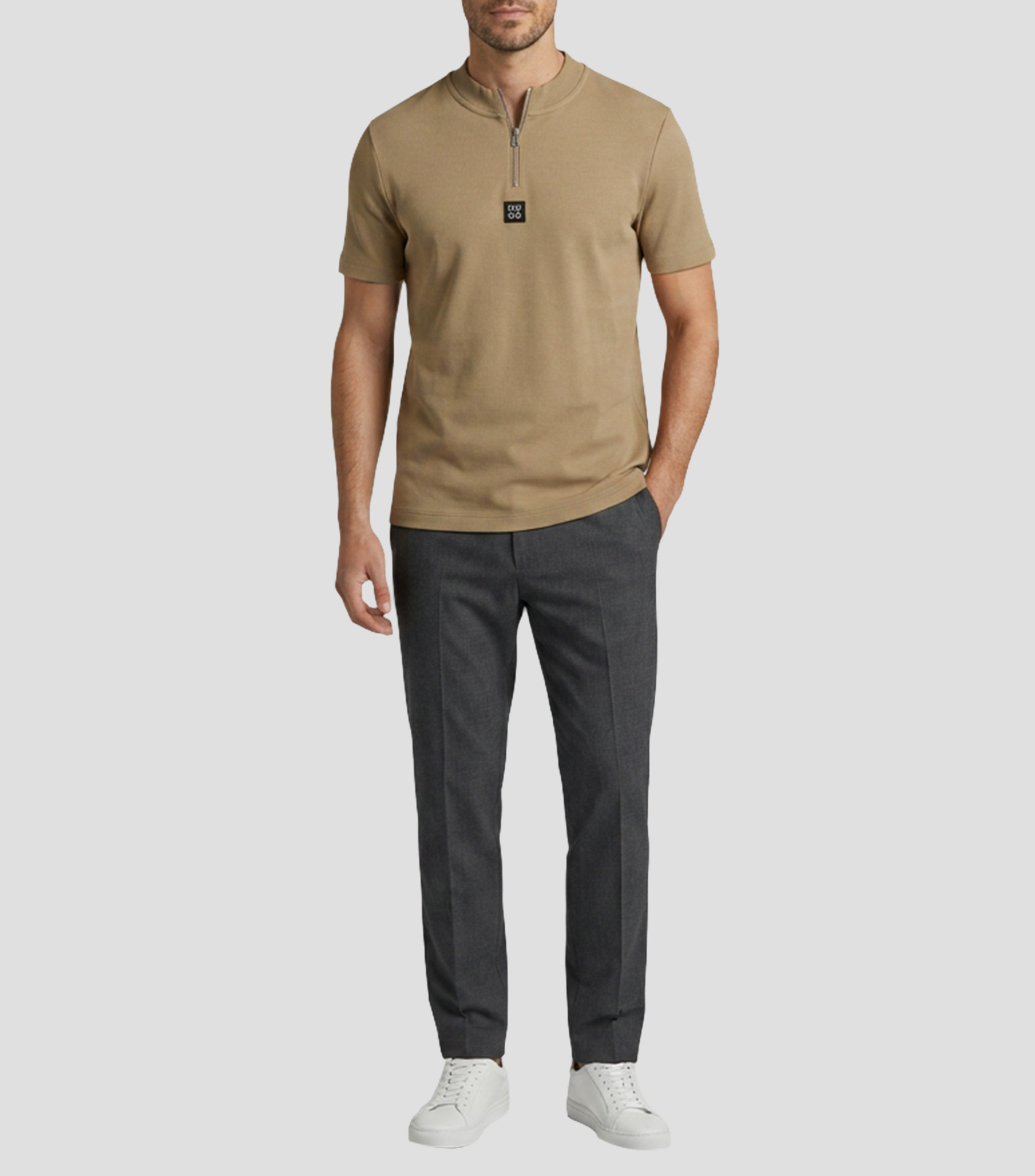 Playera cuello redondo manga corta lisa Hombre