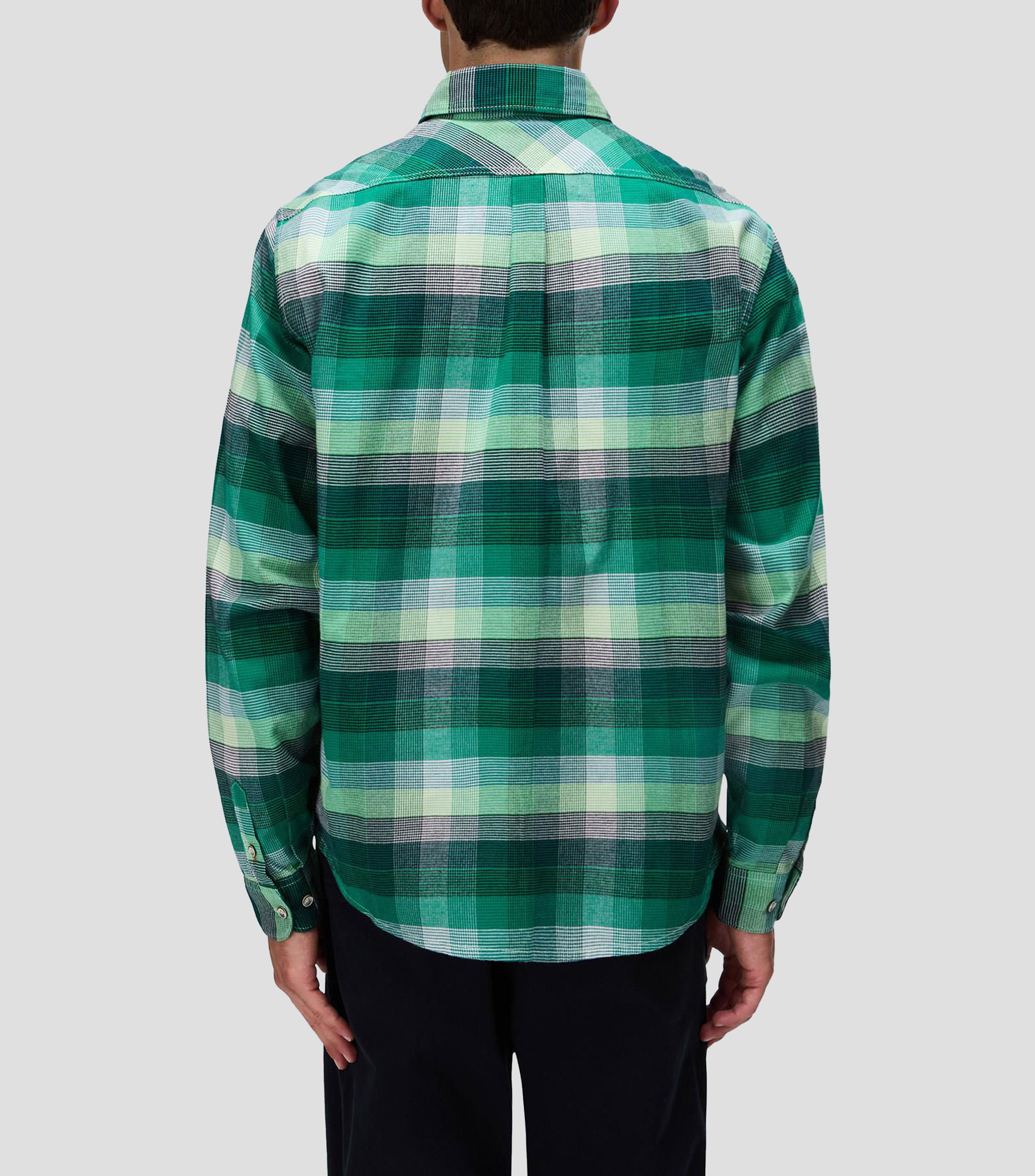 Camisa cuadros manga larga Hombre