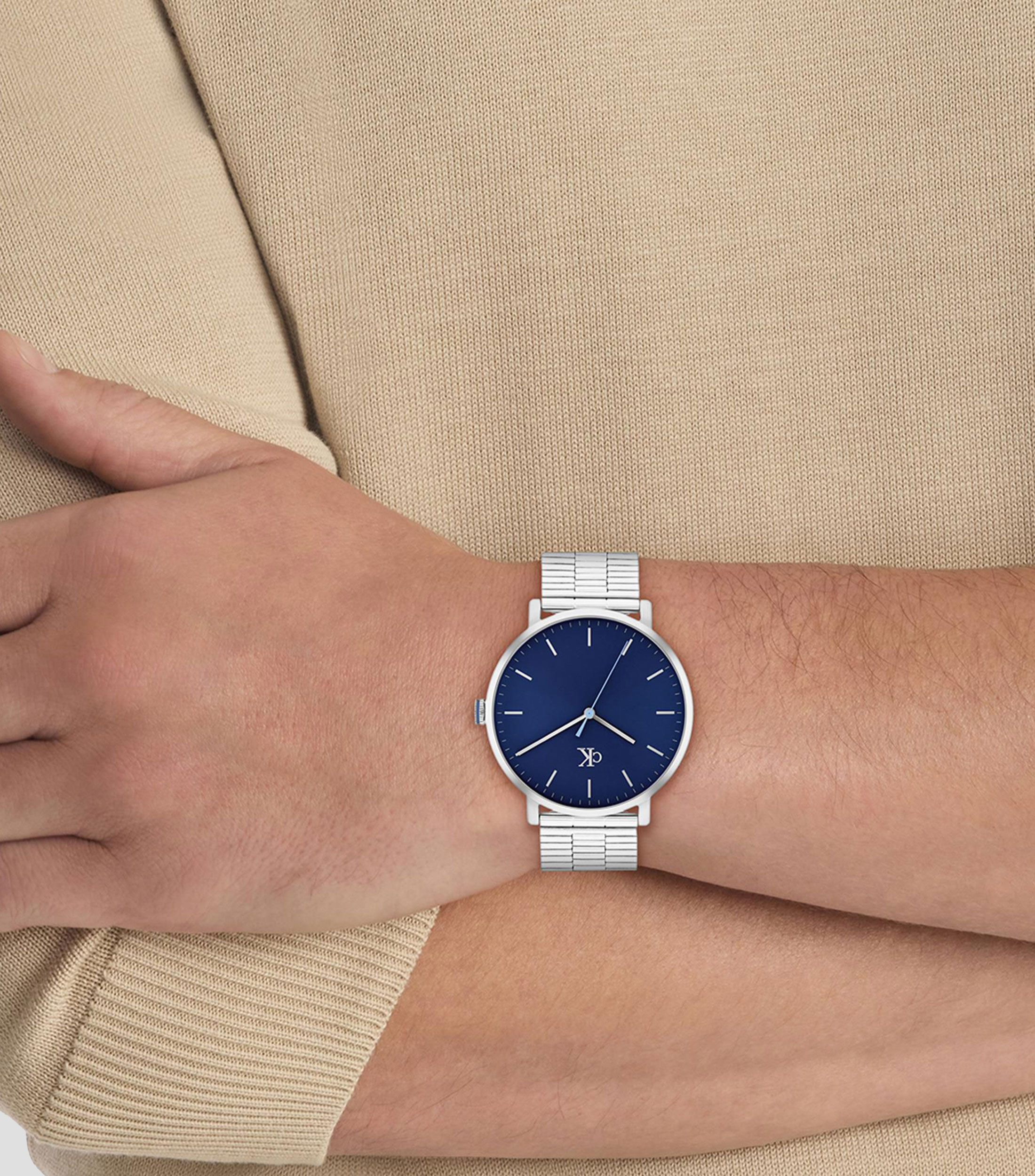 Real para hombre Real casual, plateado, azul